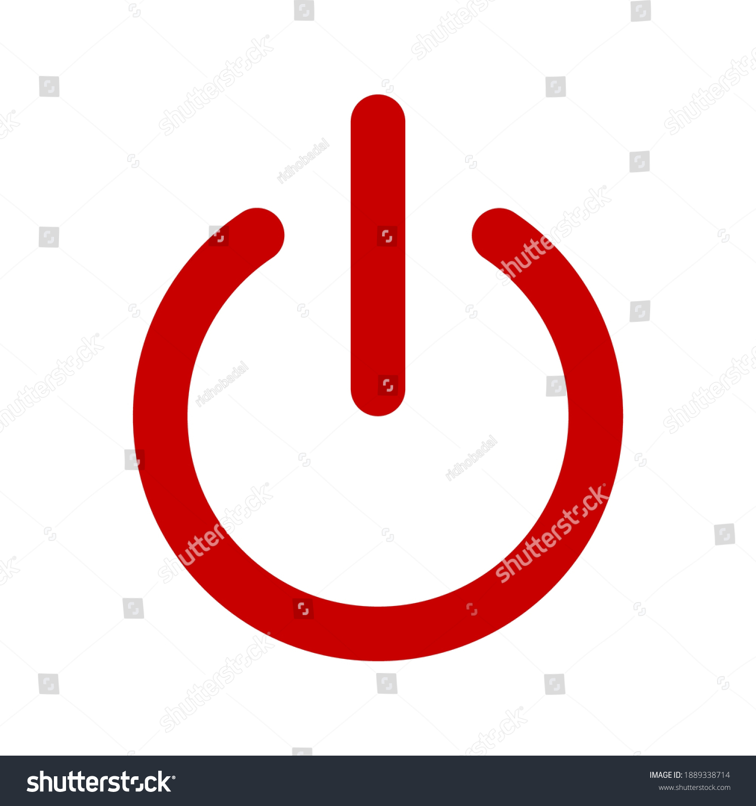 Red Power Icon Any Purposes Vector Stock Vector (Royalty Free ...