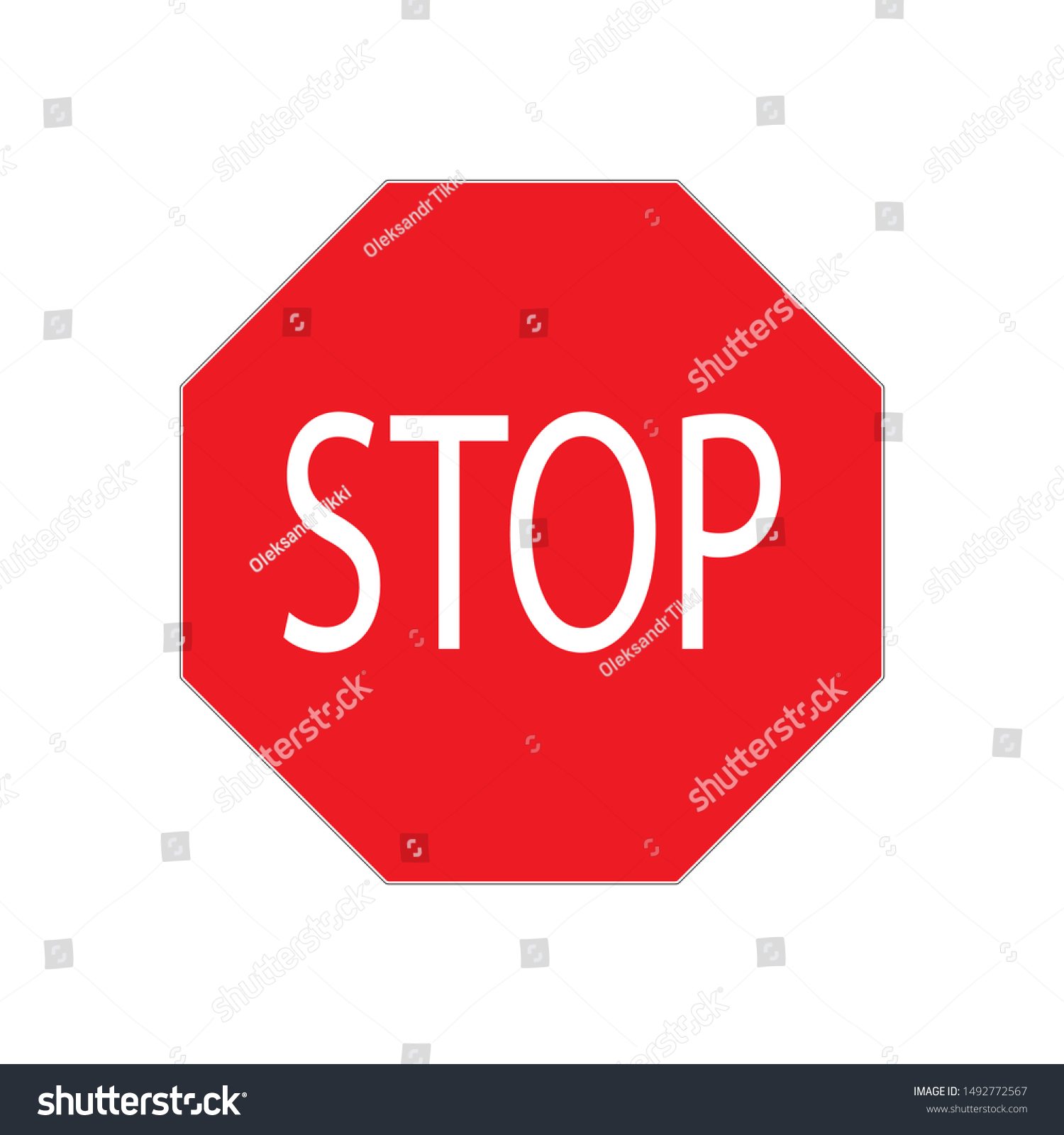 Red Prohibition Stop Sign Red Circle Stock Vector (Royalty Free ...