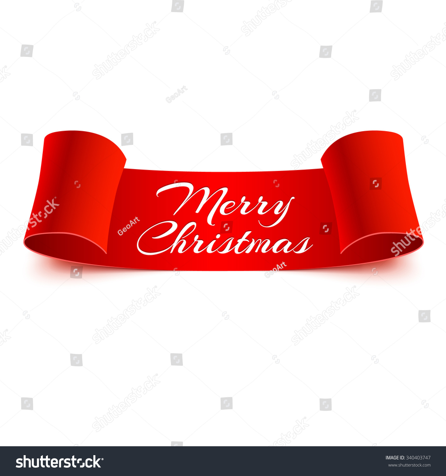 Red Realistic Detailed Curved Ribbon Isolated On White Background ...