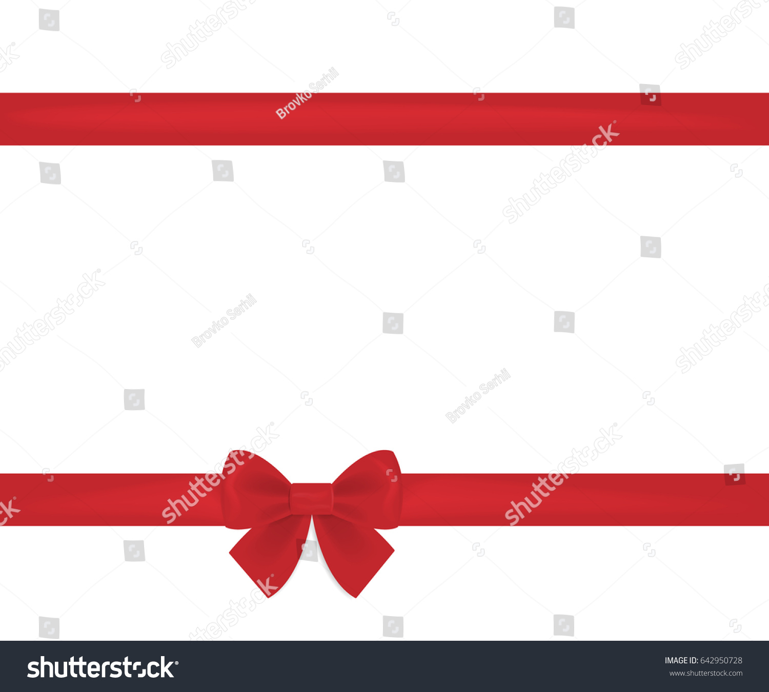 Red Ribbon Bow Horizontal Border Gift Stock Vector 642950728 - Shutterstock