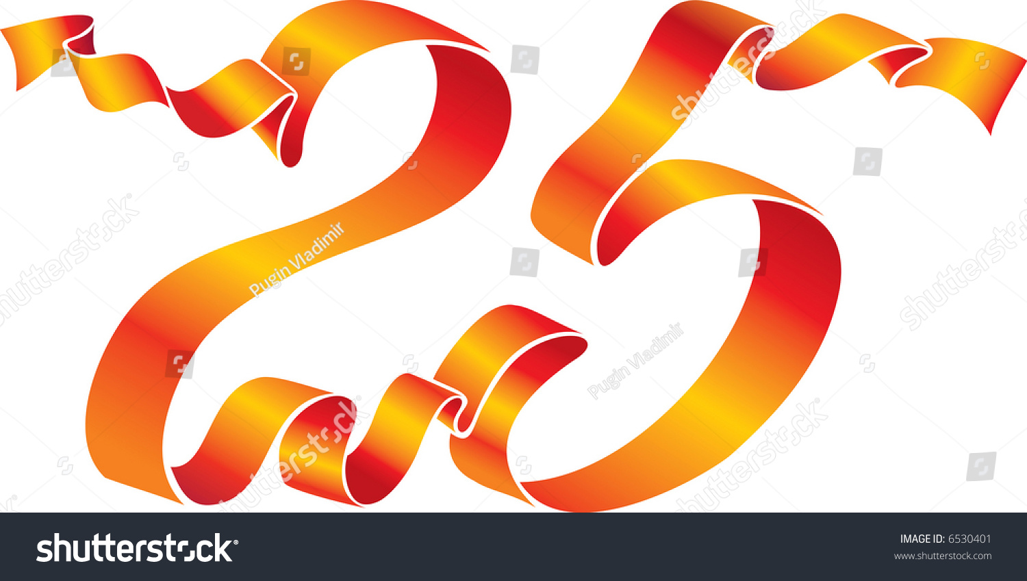 Red Ribbon Formed 25 Number Stock Vector (Royalty Free) 6530401 ...