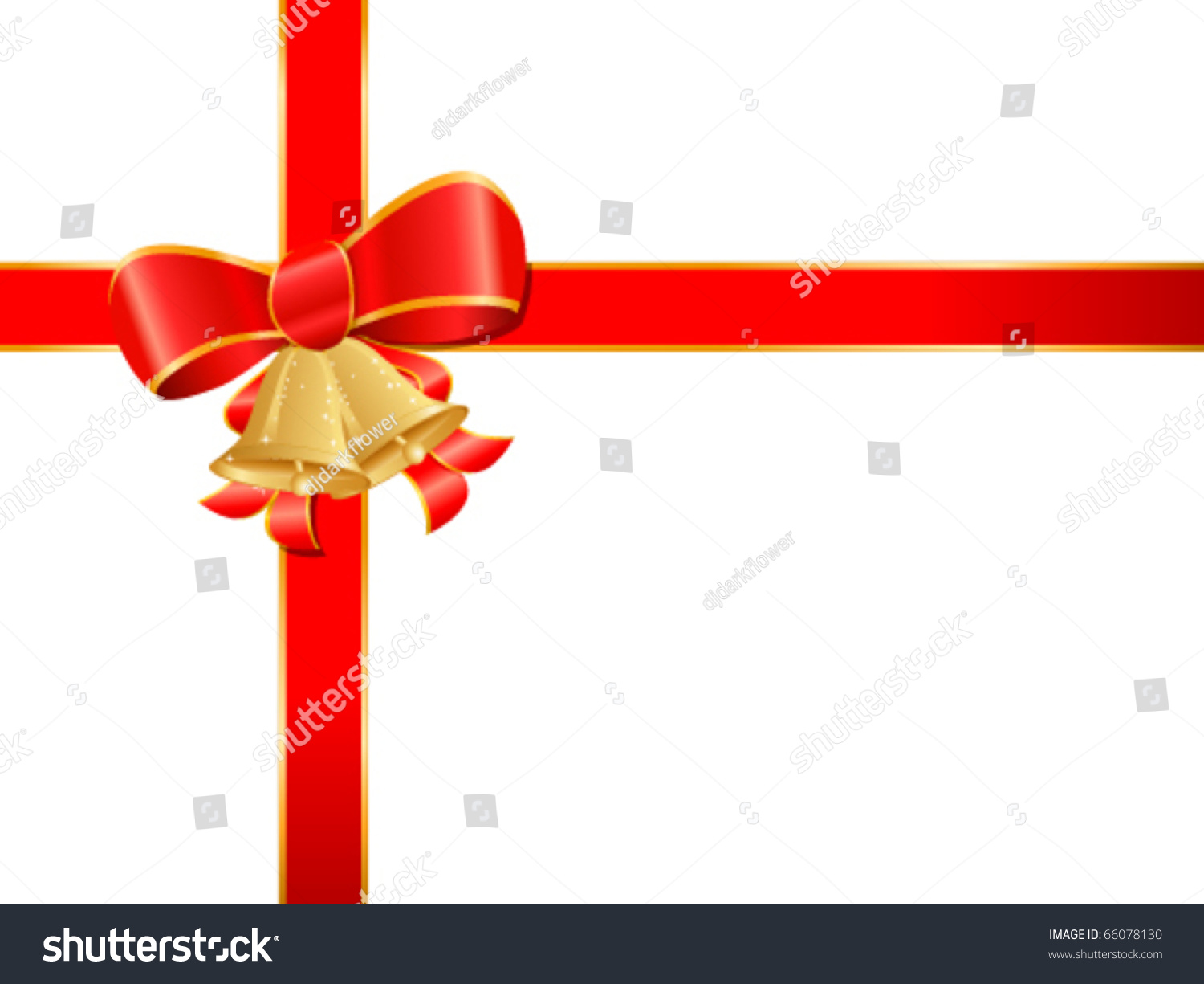 Red Ribbon Bow Christmas Bells On Stock Vector (Royalty Free) 66078130 ...