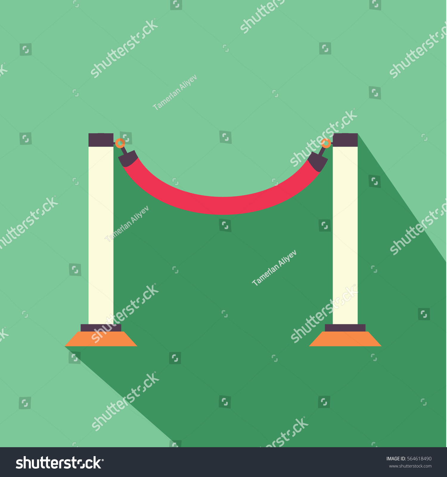 Red Rope Barrier Stock Vector (Royalty Free) 564618490