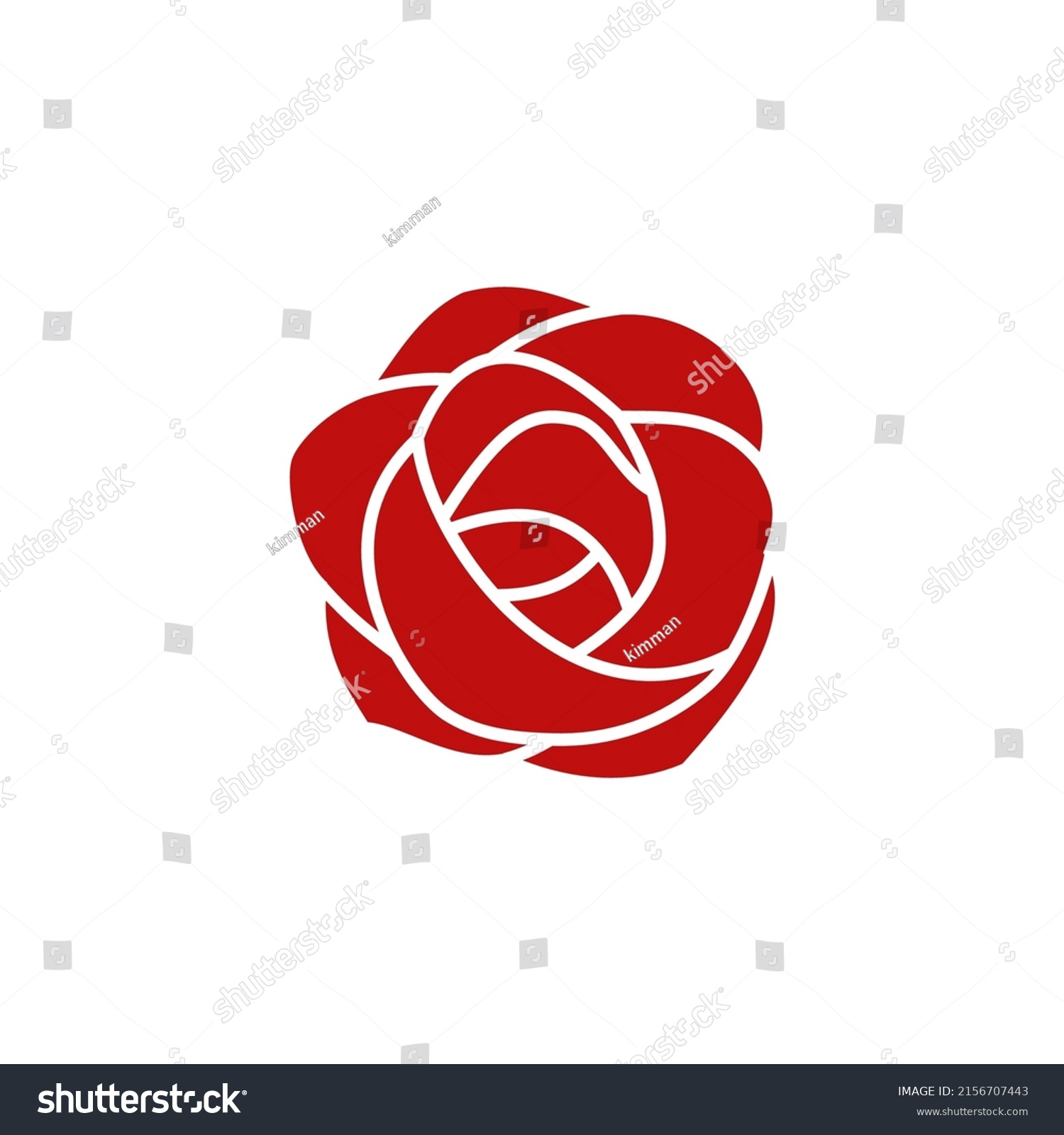 Red Rose Logo Icon Flower Vector Stock Vector (Royalty Free) 2156707443 ...