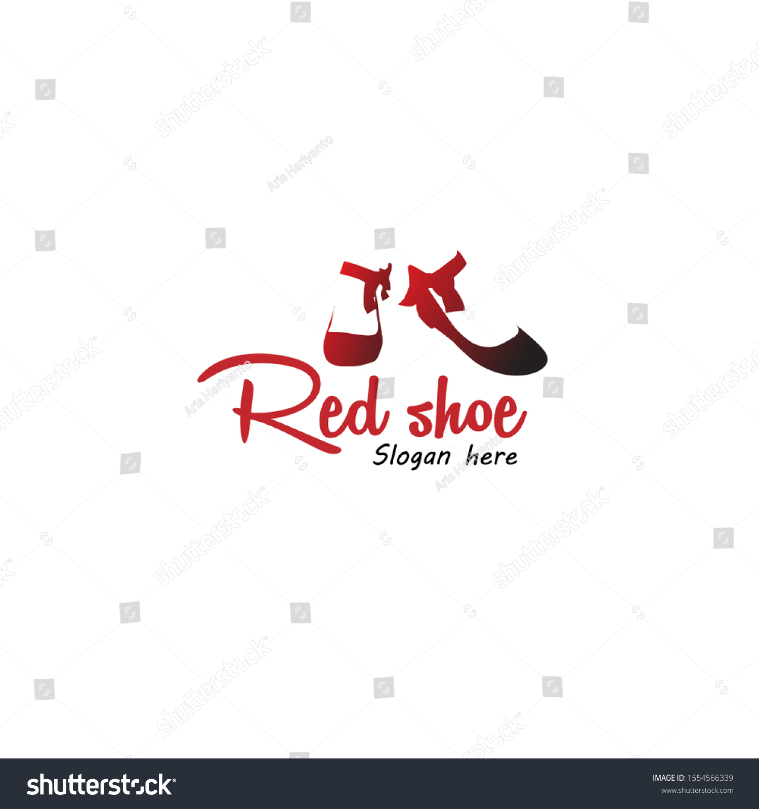 Red Shoe Logo Design Vector Illustration Stock Vector (Royalty Free ...