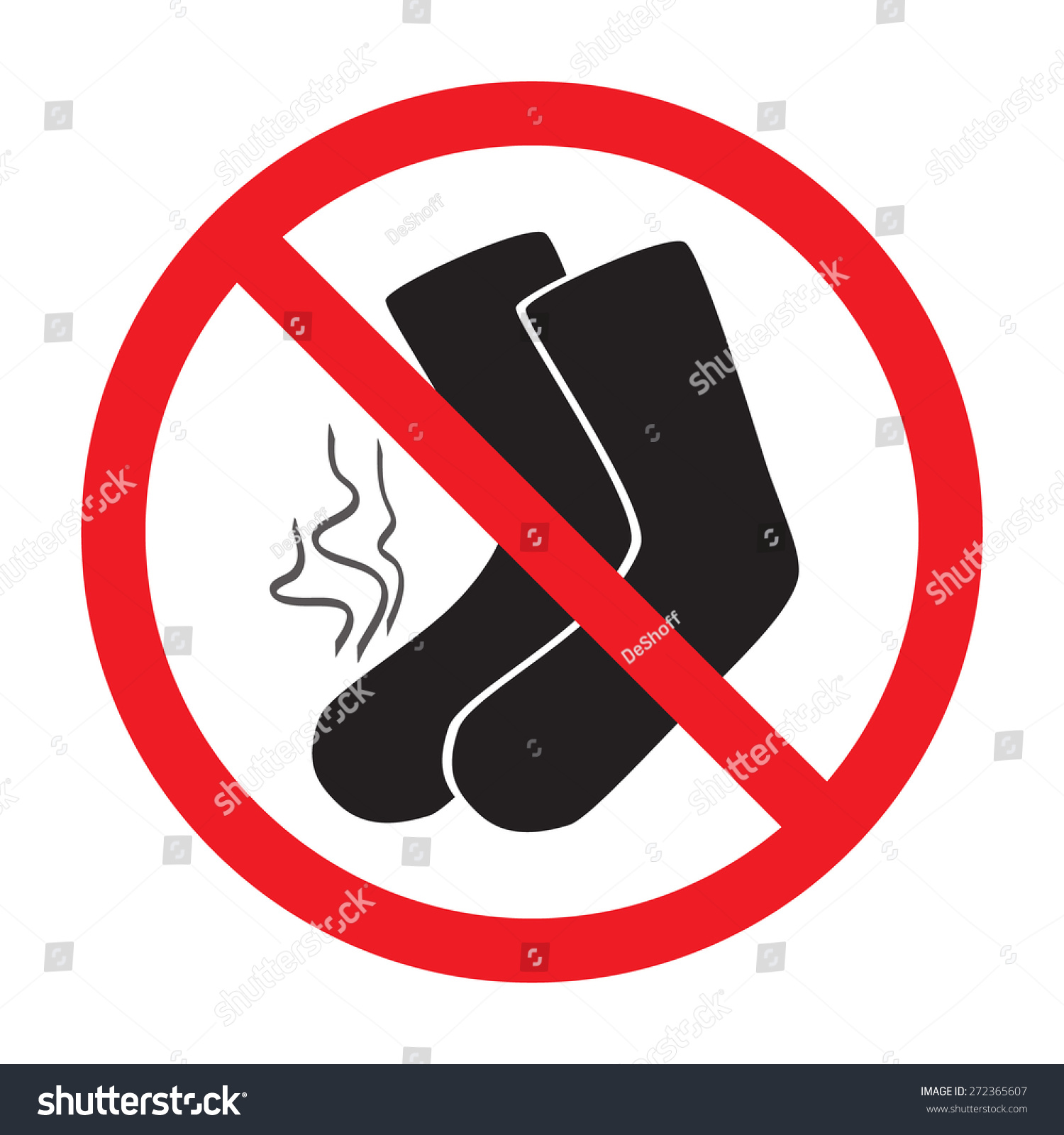 Red Sign Ban Smelly Socks Stock Vector 272365607 - Shutterstock