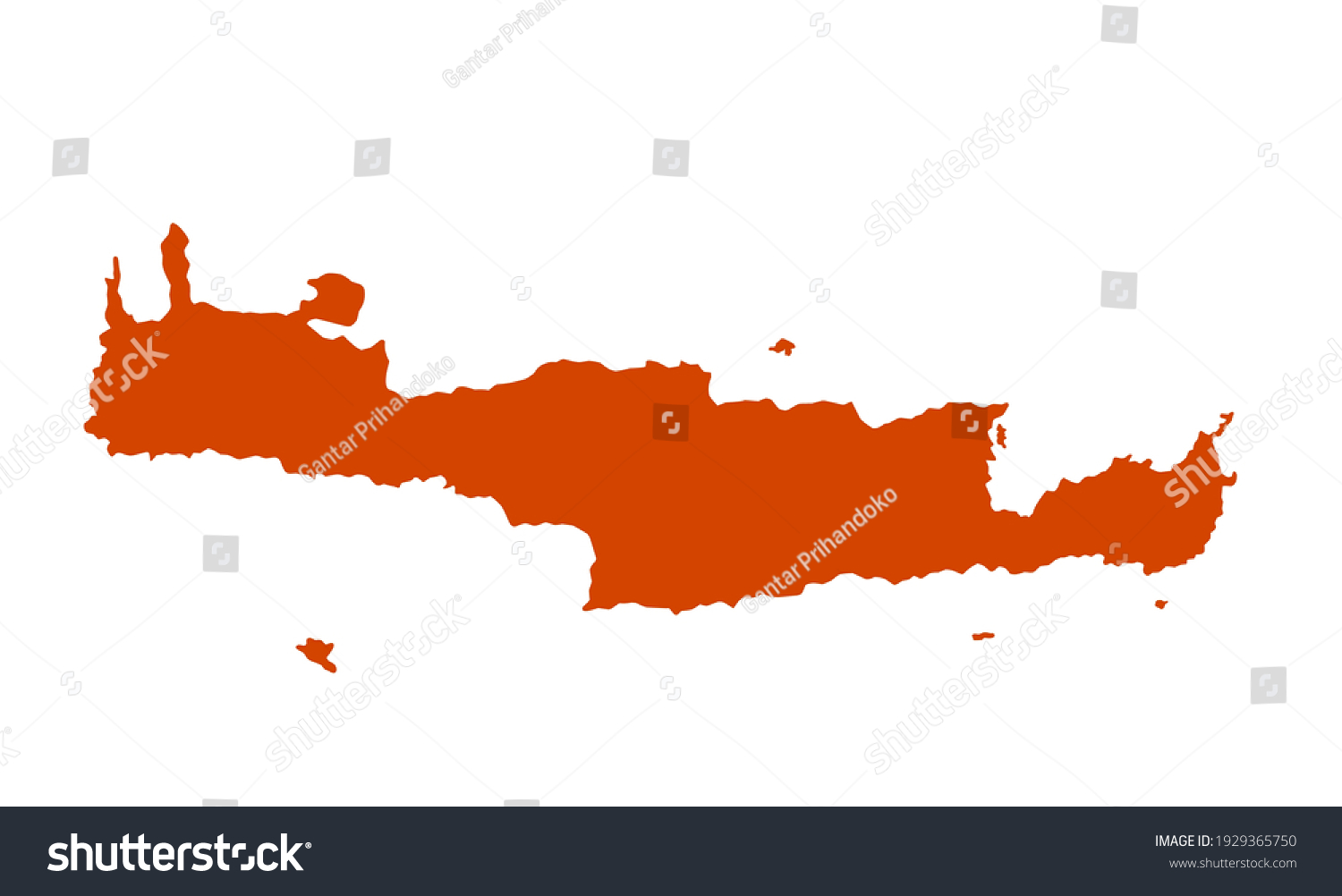 SVG of Red silhouette of map of the island of Crete in greece on a white background svg