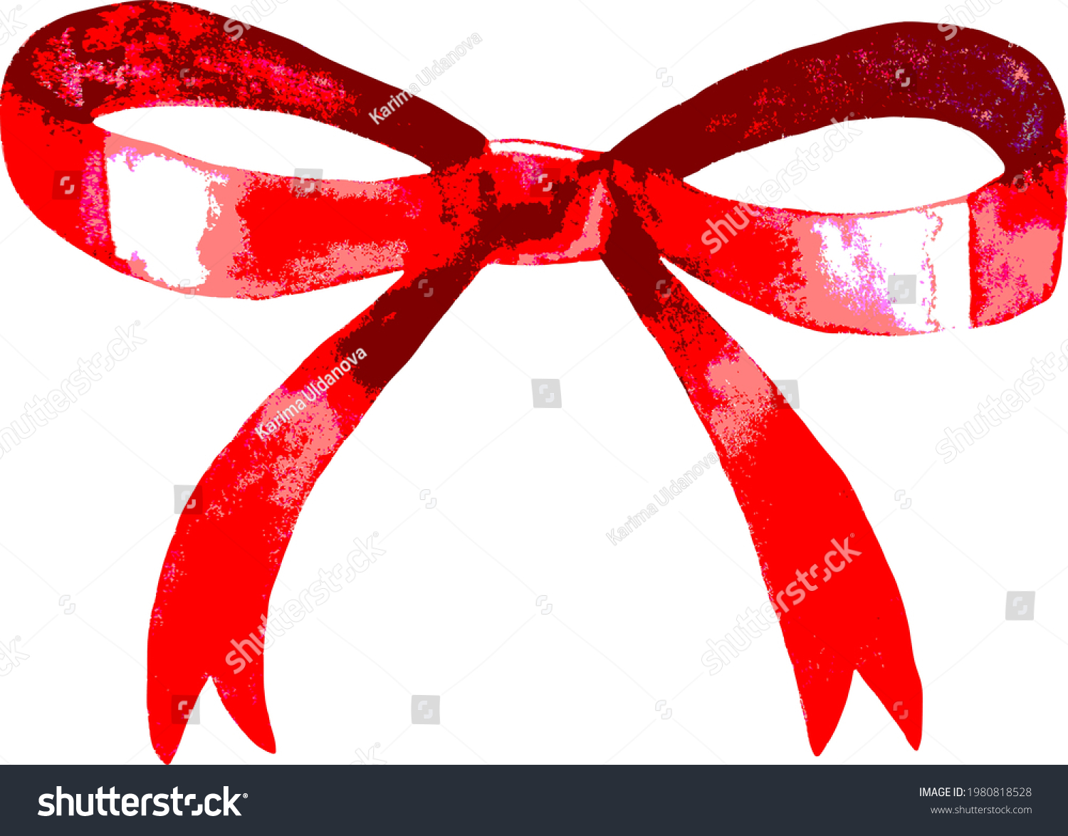 SVG of Red Silk Bow Watercolor Vector  svg