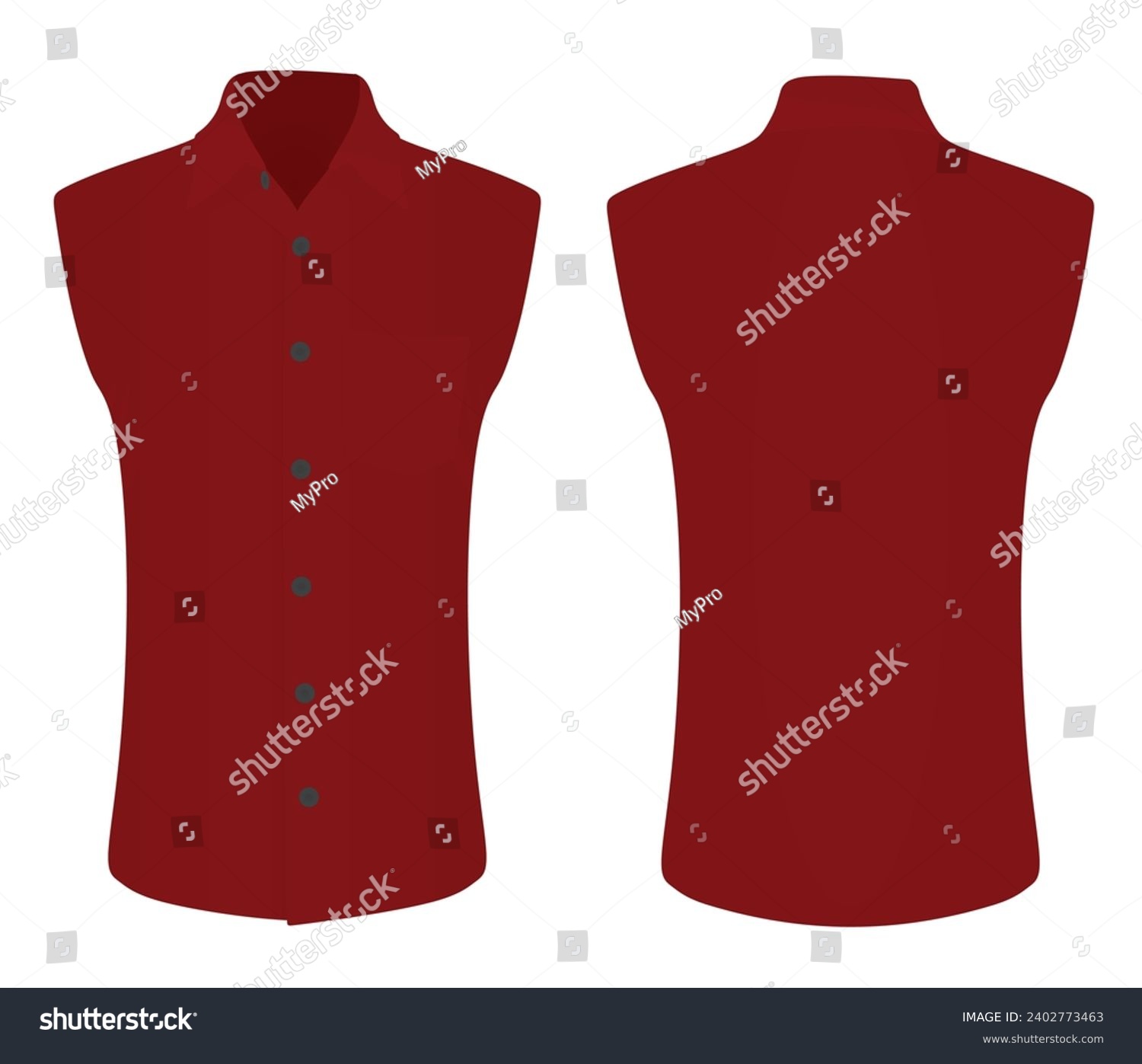 SVG of Red  sleeve less shirt. vector  svg