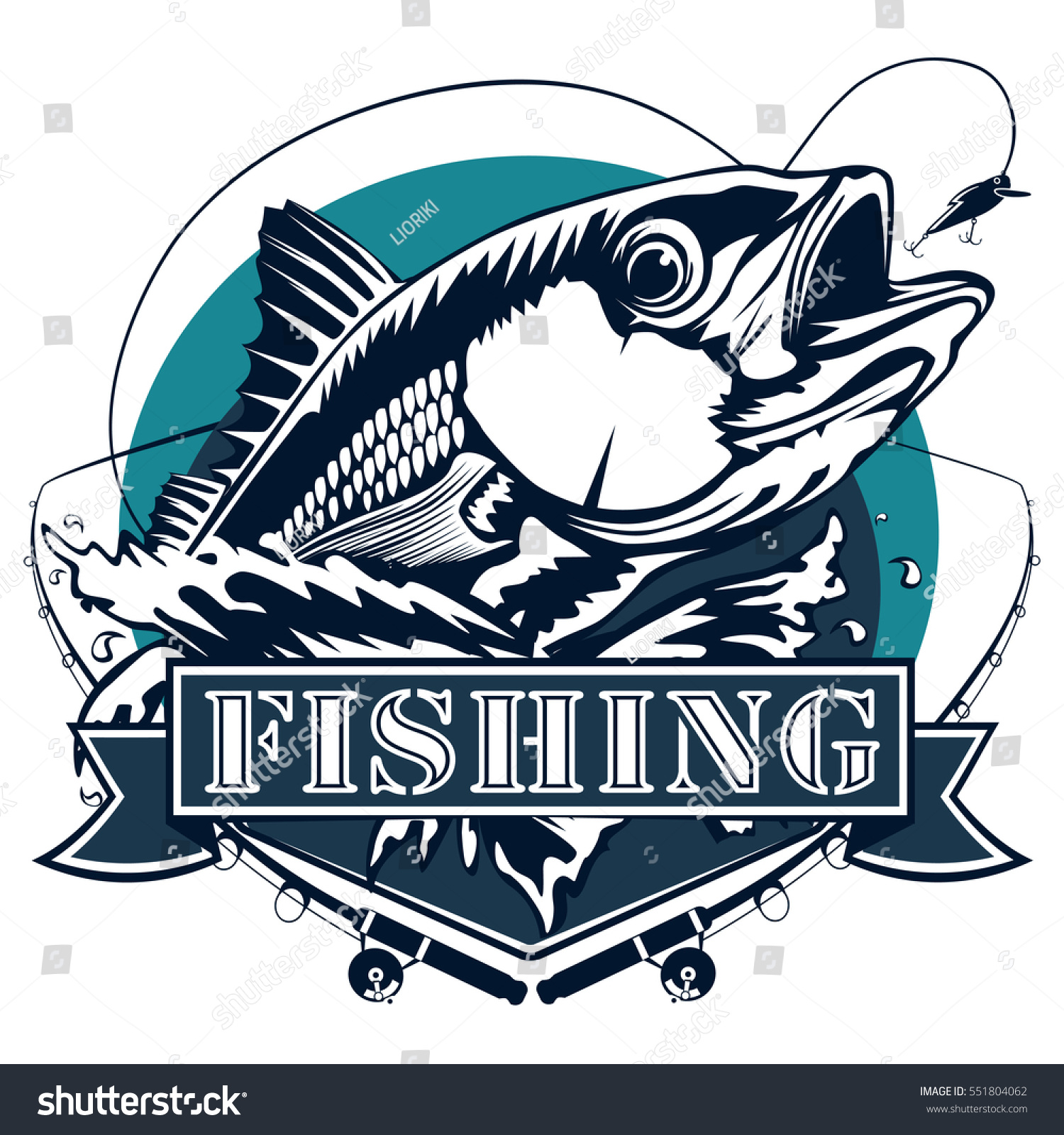 Red Snapper Rods Ocean Waves Fishing Stock Vector (Royalty Free) 551804062