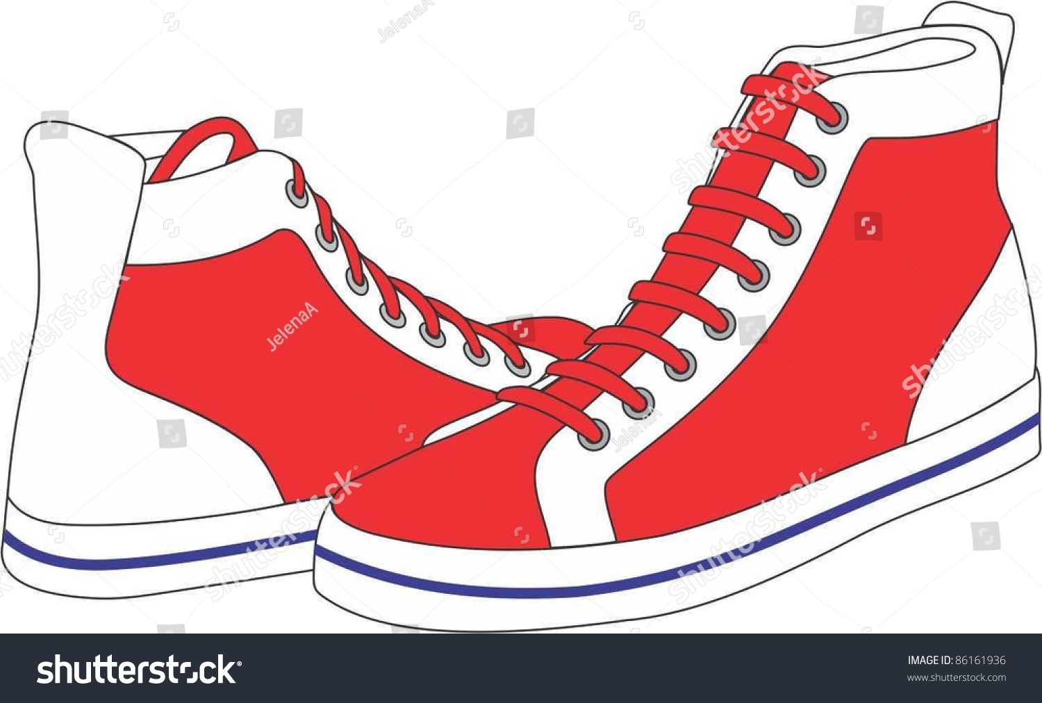 Red Sneakers Stock Vector Illustration 86161936 : Shutterstock