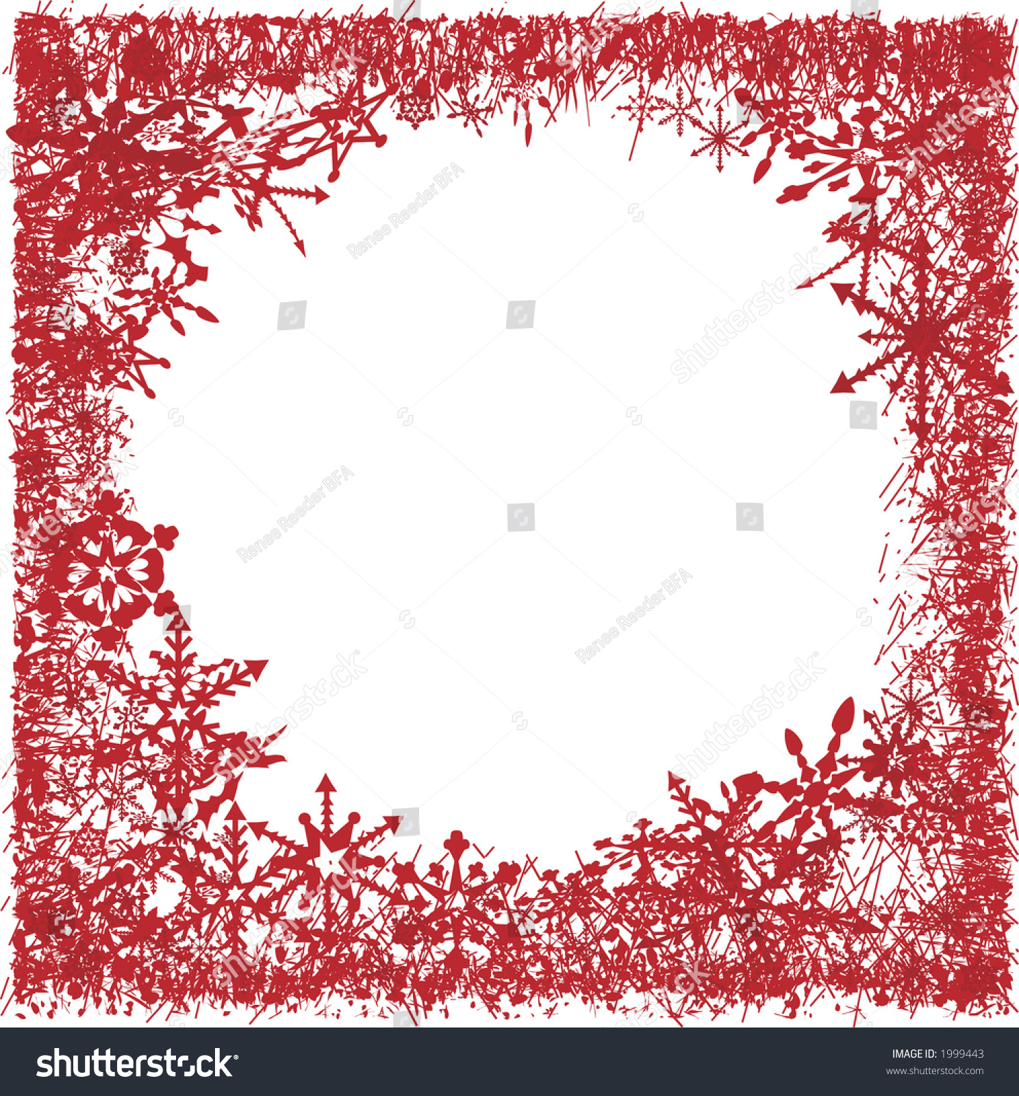 Red Snowflake Border. Illustration Contains No Gradients. - 1999443 ...