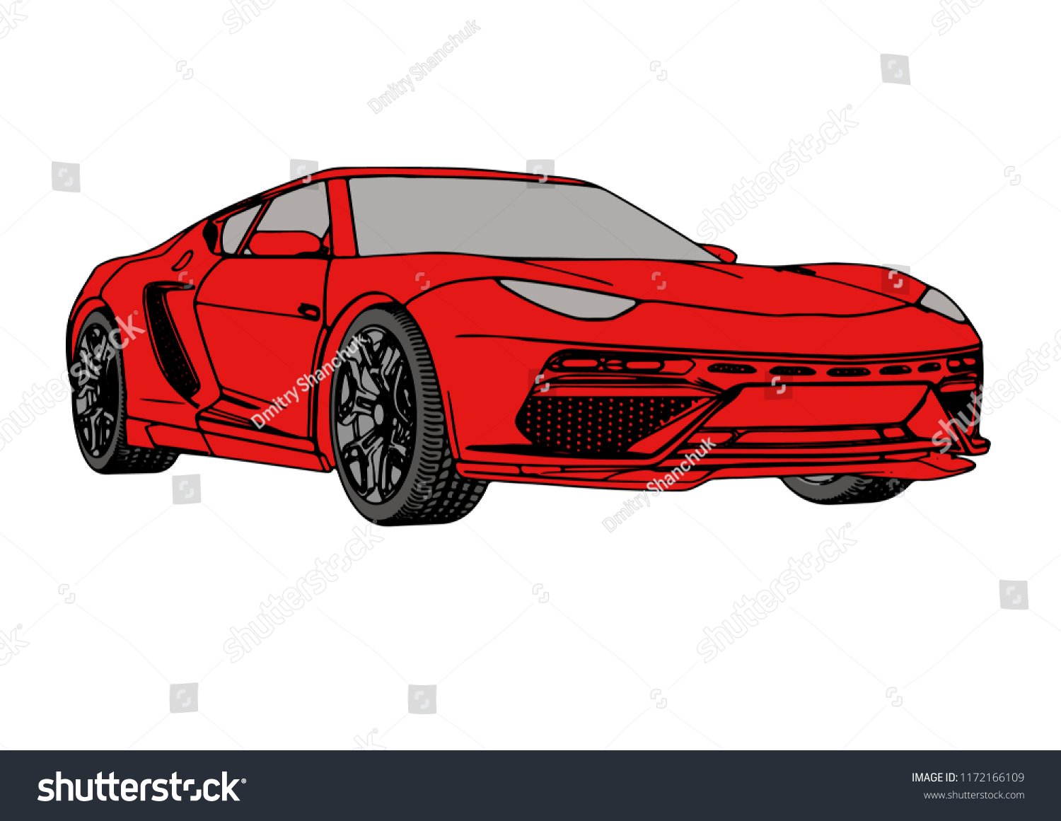 Red Sport Car Vector Stock Vector (Royalty Free) 1172166109 Shutterstock