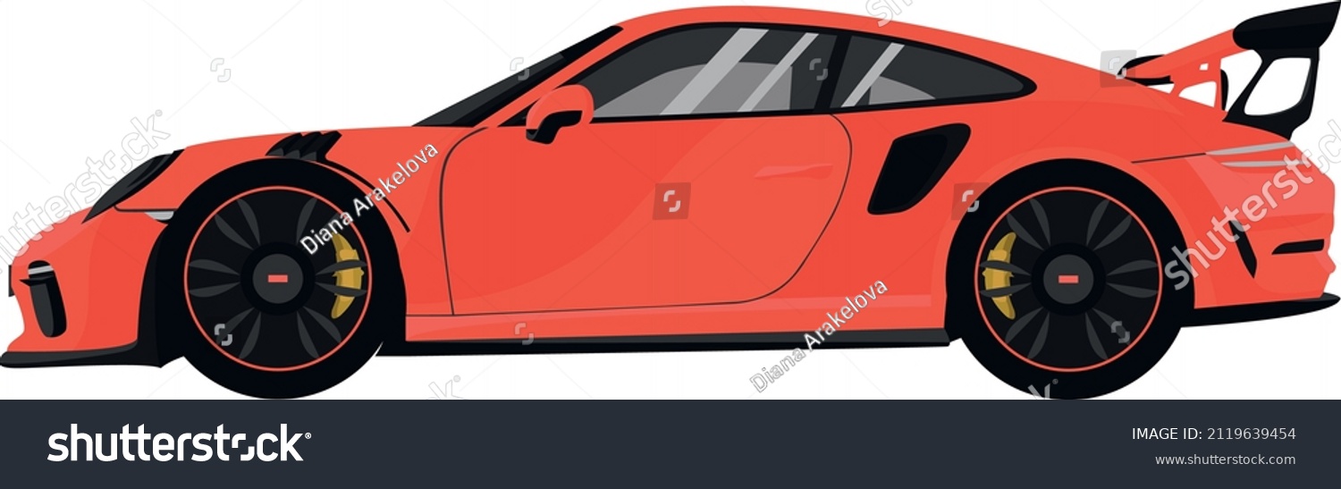 SVG of Red sports car with black steel rims svg