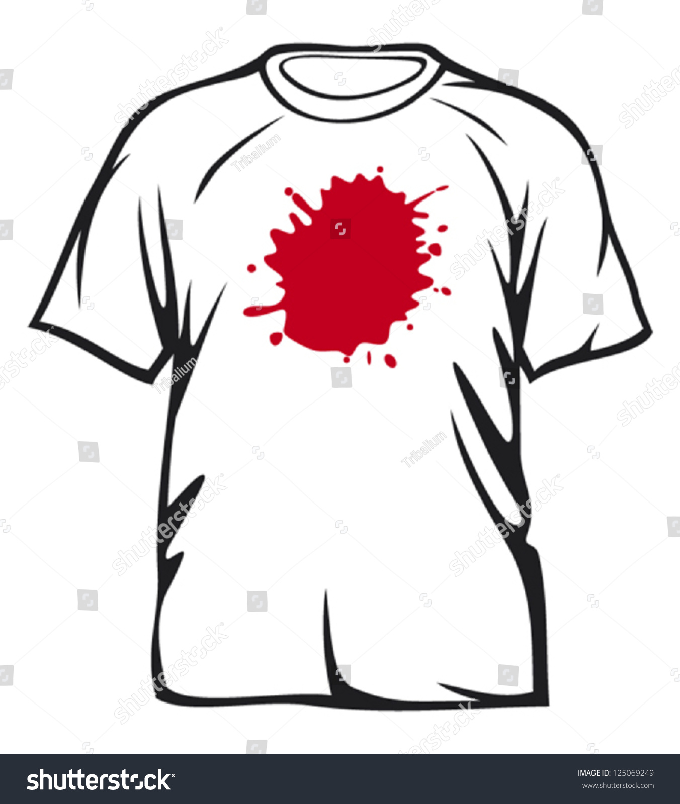 Red Stains On White T-Shirt (Dirty T-Shirt) Stock Vector Illustration ...