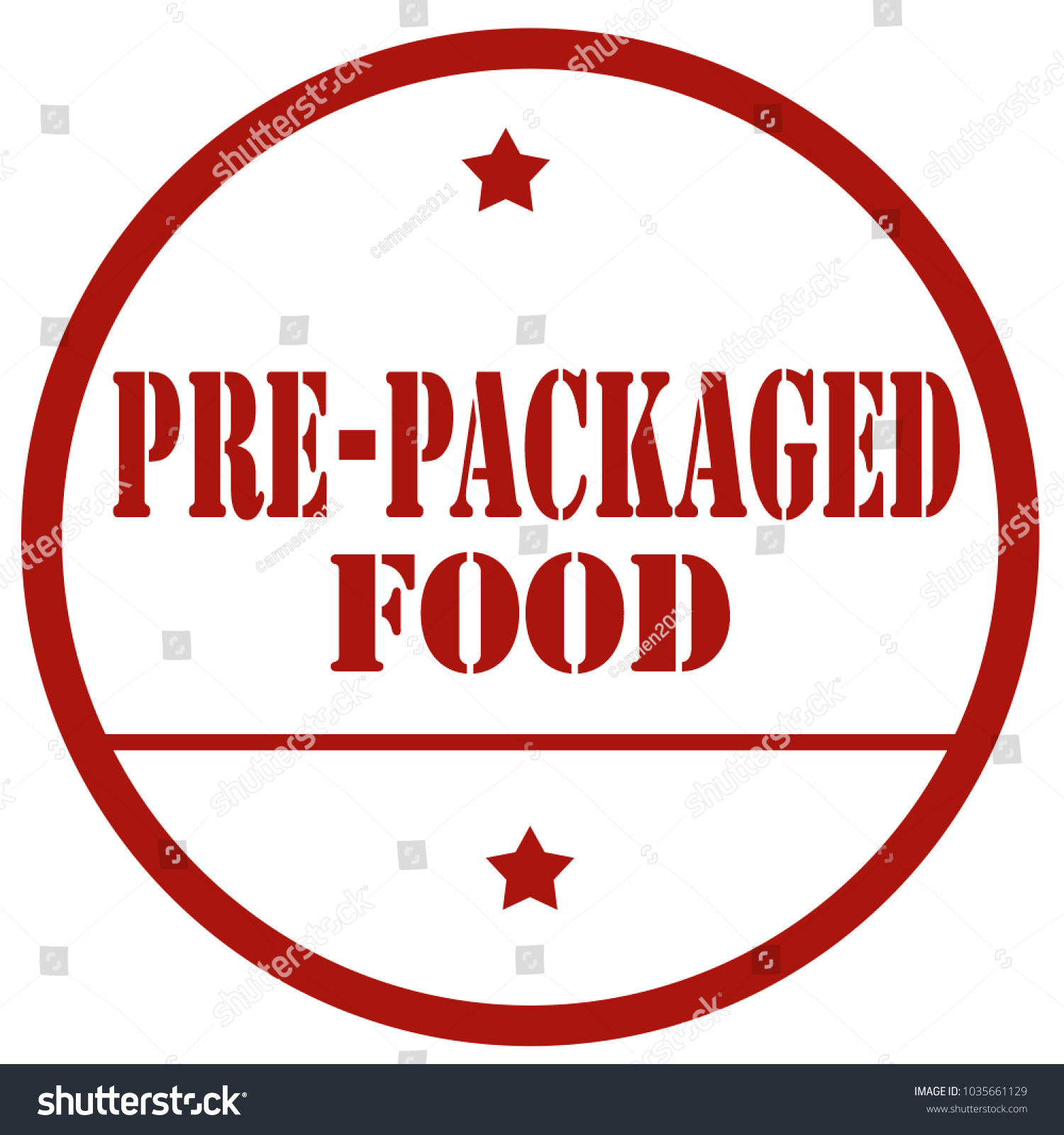 Red Stamp Text Prepackaged Foodvector Illustration เวกเตอร์สต็อก ปลอด