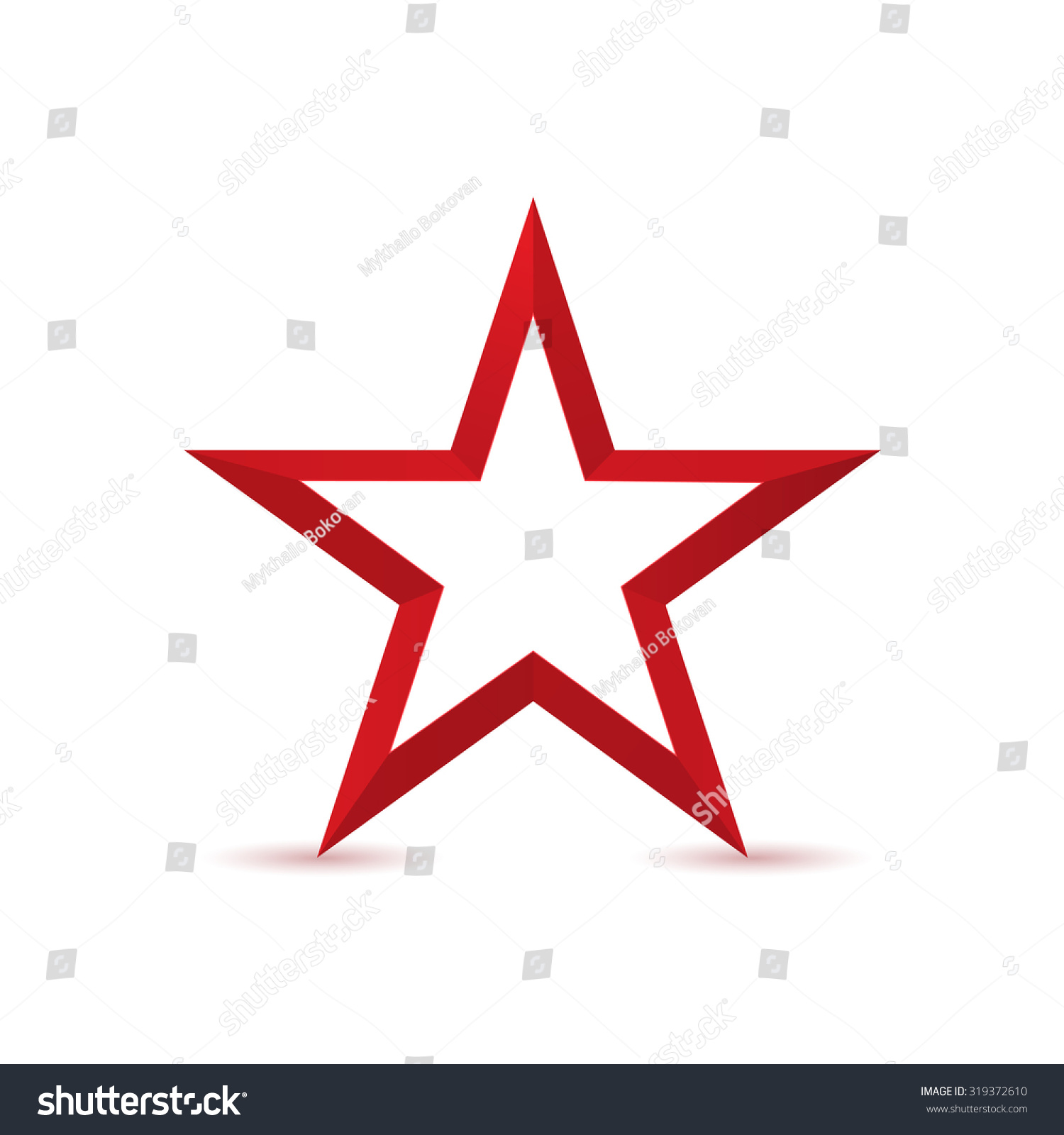 Red Star Logo Icon Isolated On White Background. Success, Award Or ...