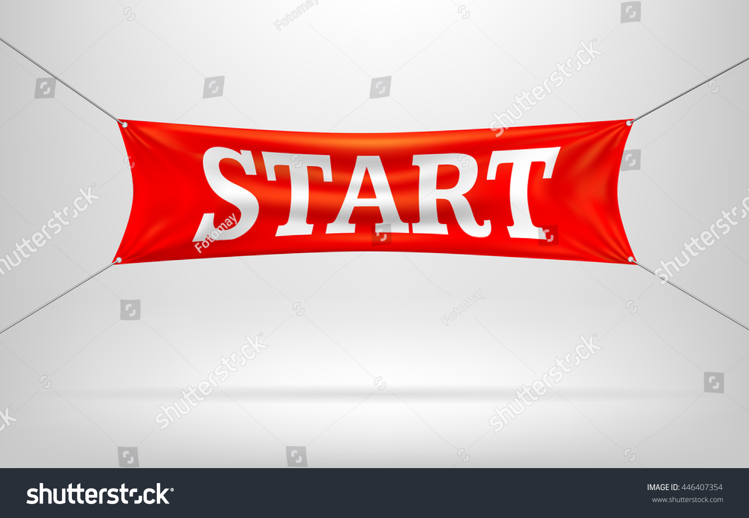 Red Start Banners Flagvector Illustration Stock Vector 446407354 ...