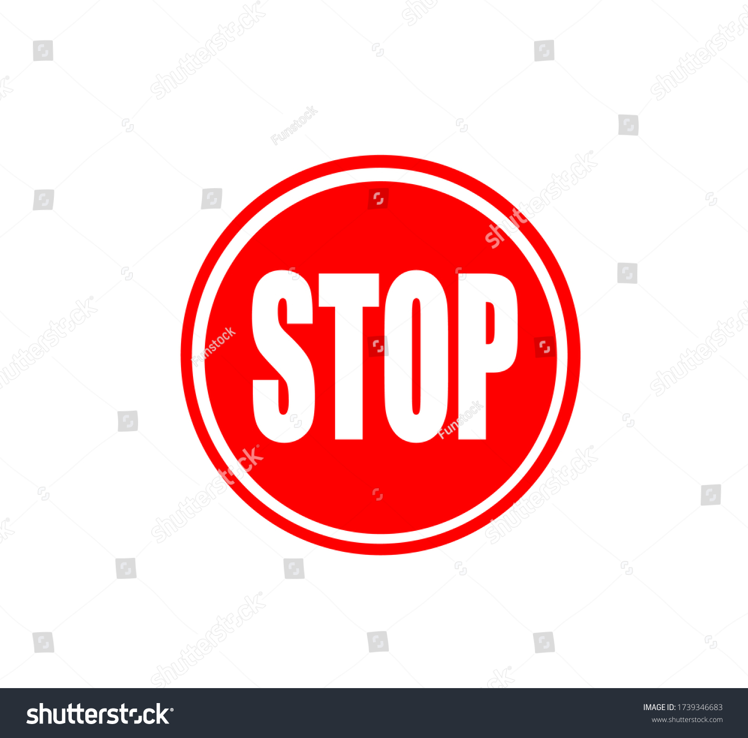 Red Stop Icon Vector Illustration Stock Vector (Royalty Free ...