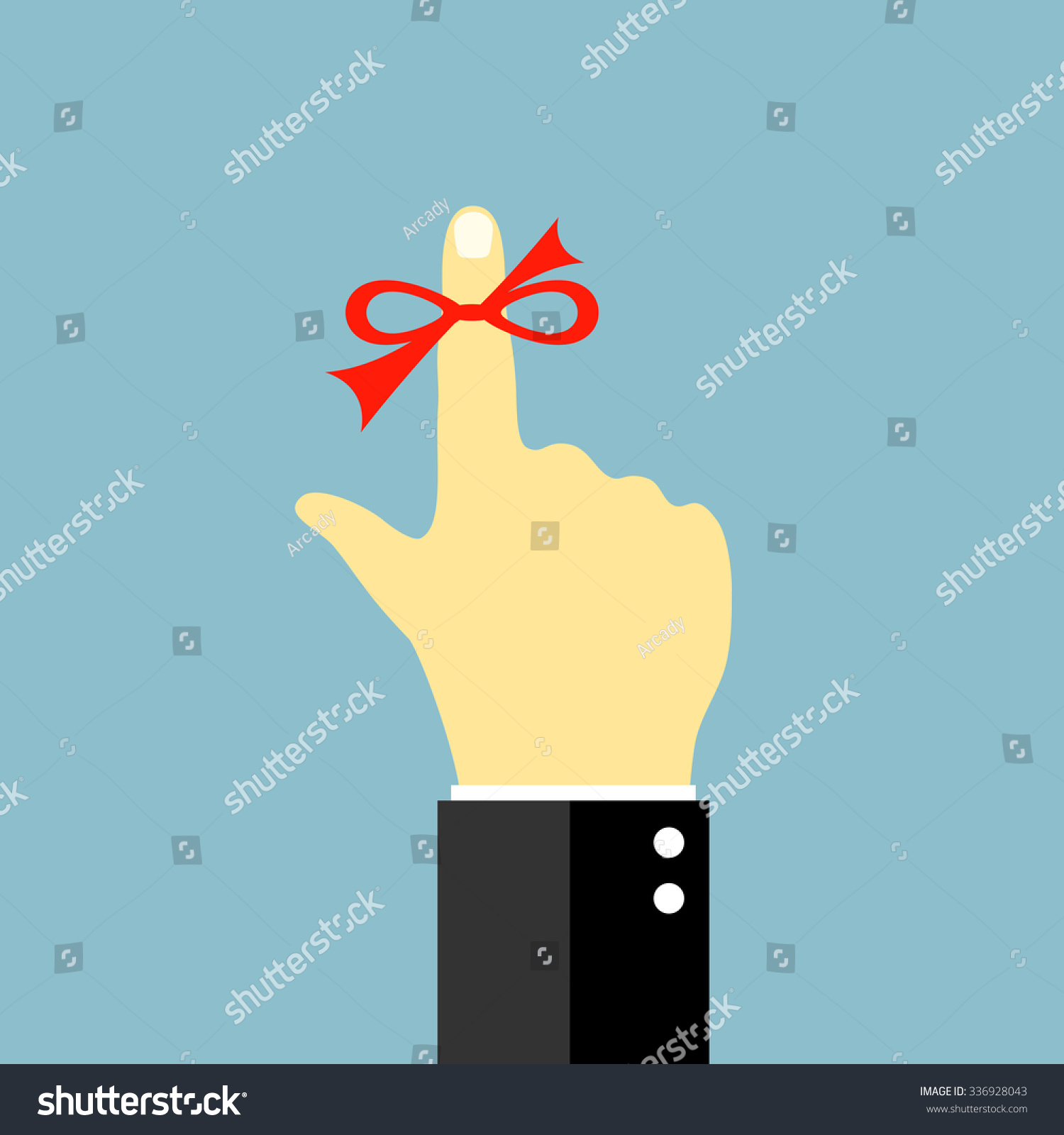 Red String Around Finger Remind Vector Stock Vector (Royalty Free ...