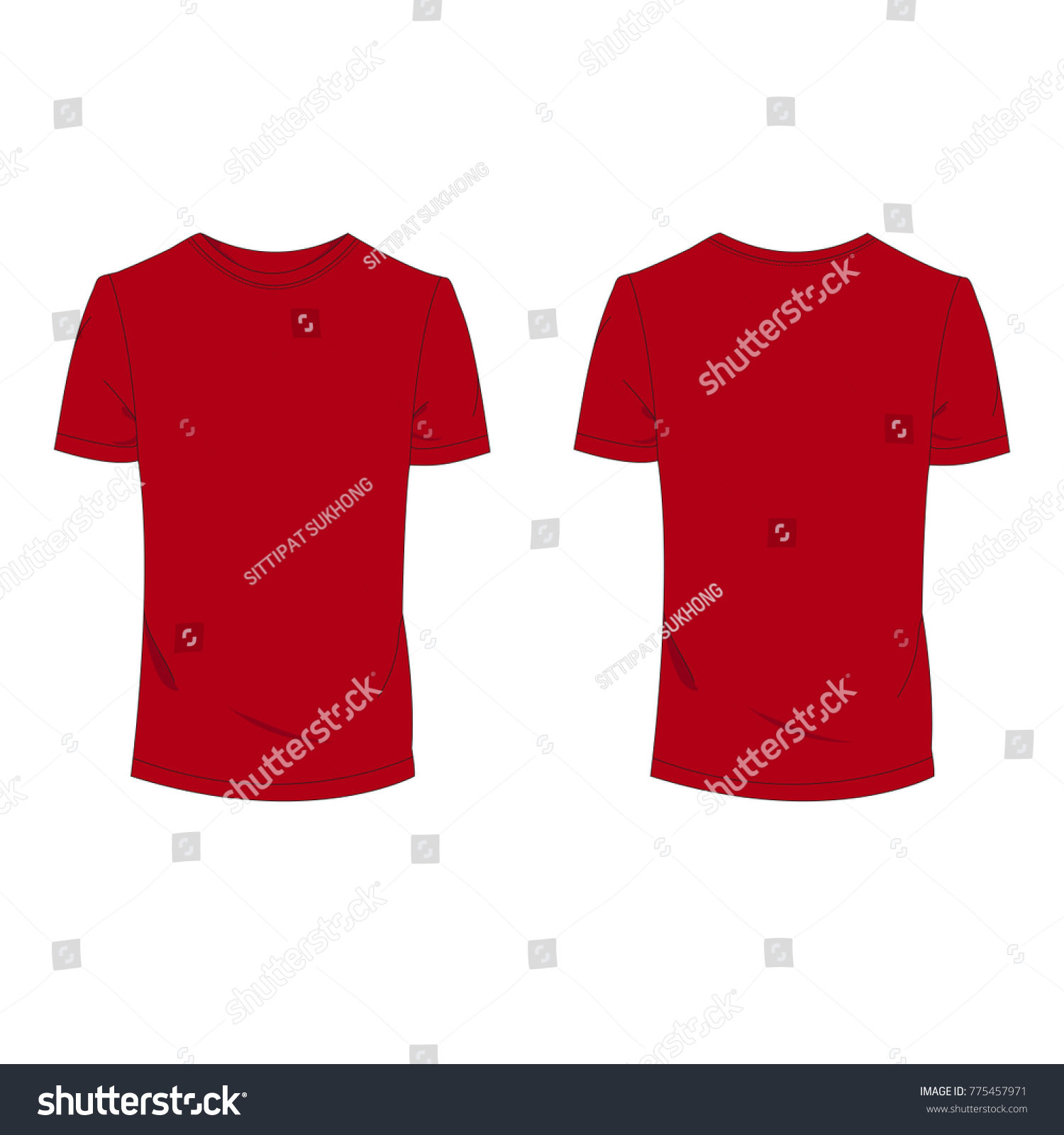 Red Tshirt Template Using Fashion Cloth Stock Vector Royalty Free