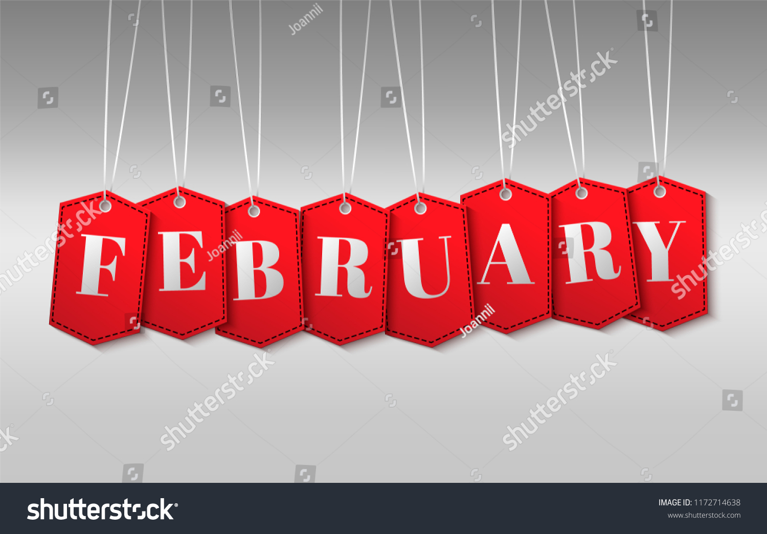 red tags sale word february red stock vector royalty free word for sale