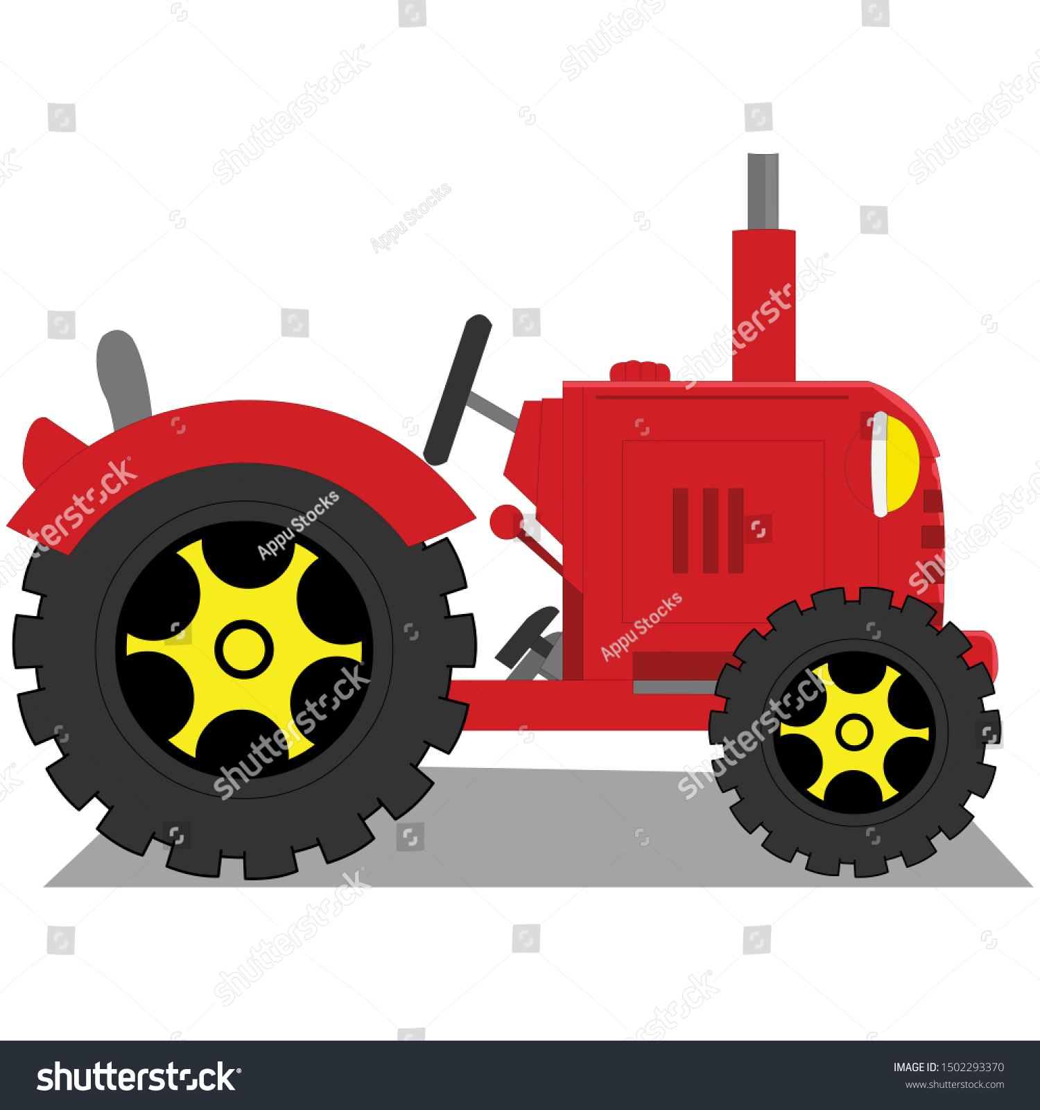 Red Tractor Cartoon Vector Image vector de stock (libre de regalías