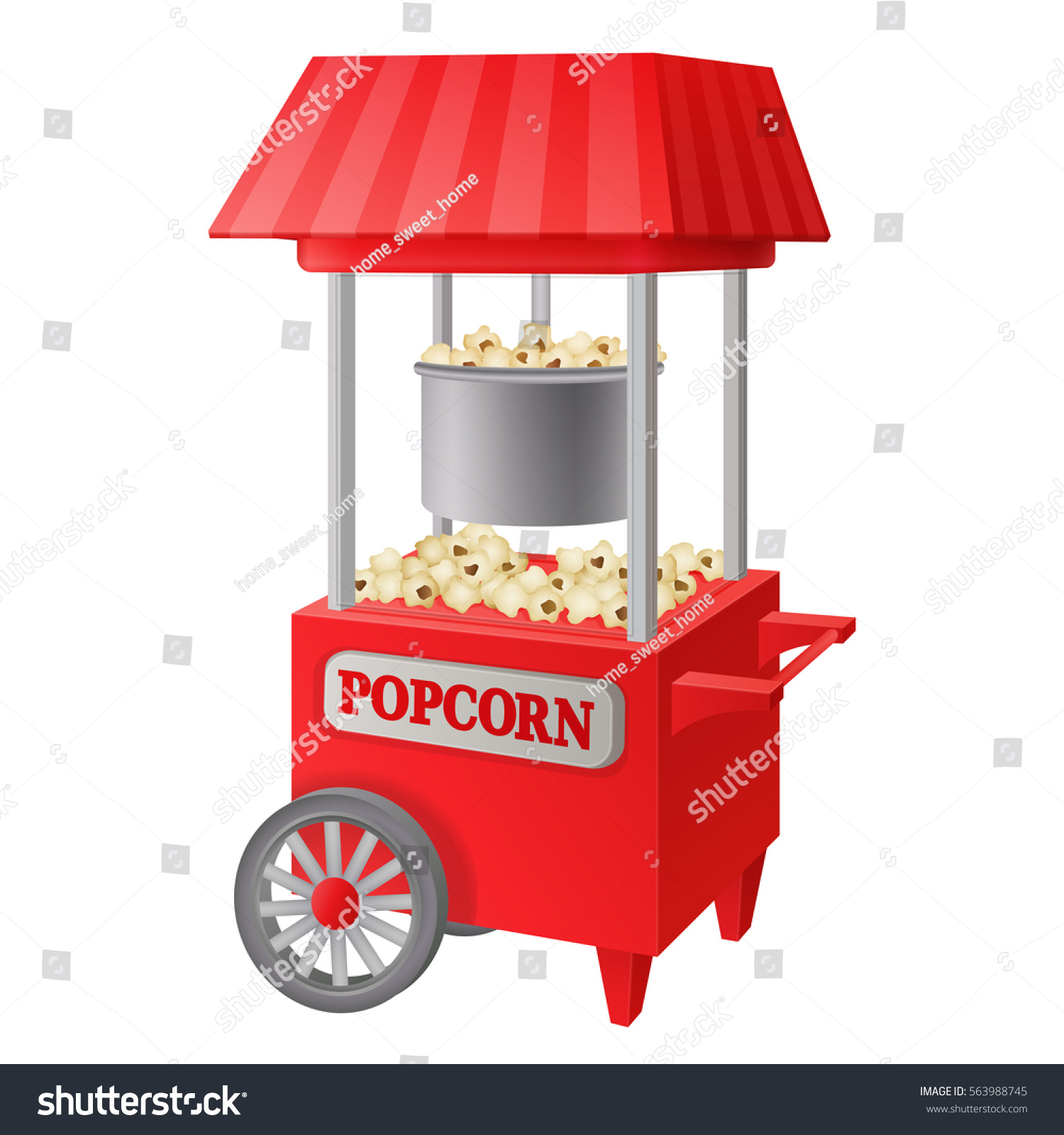 commercial popcorn machine with cart