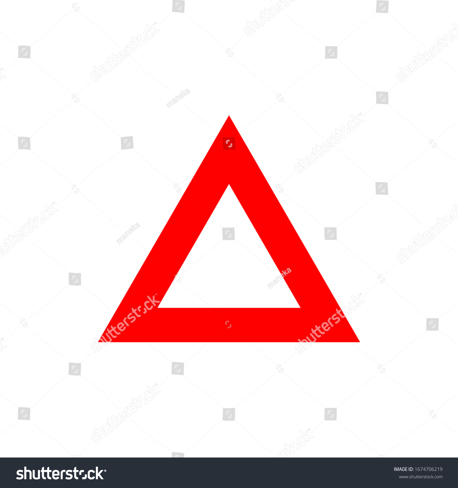 Red Triangle Vector Isolated White Background Stock Vector (Royalty ...