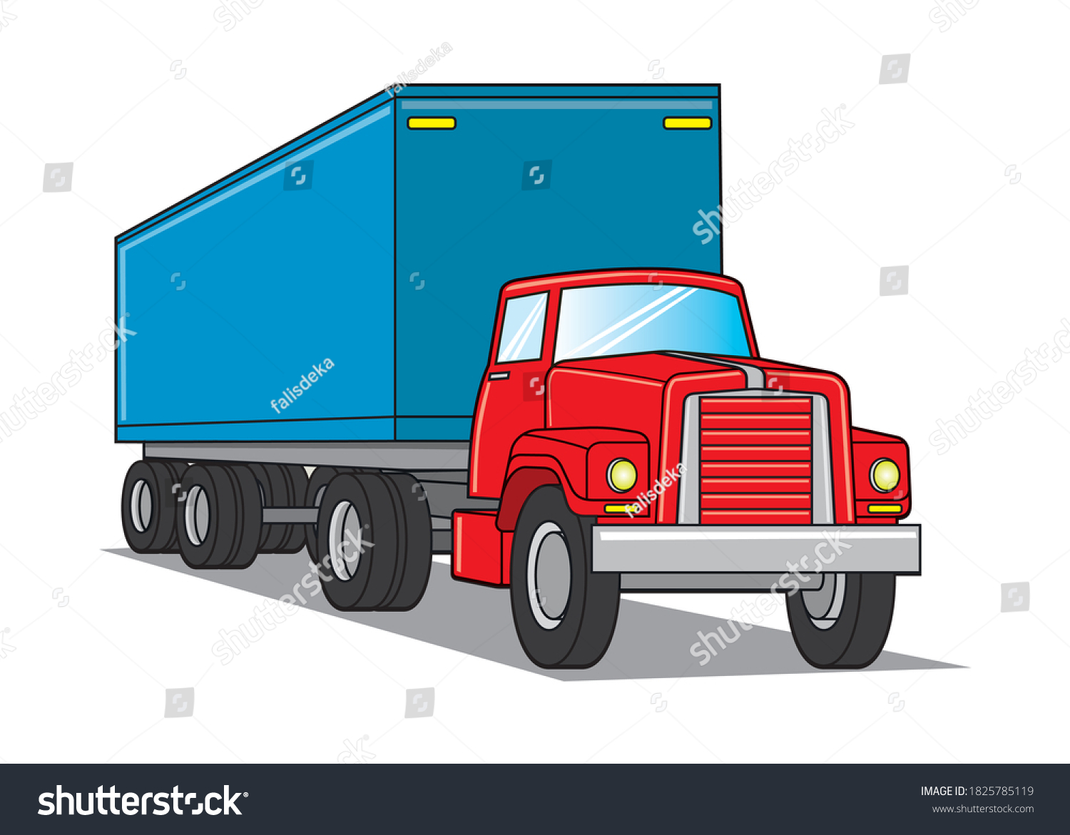 Red Truck Vector Illustrationisolated On White Stock Vector (Royalty ...