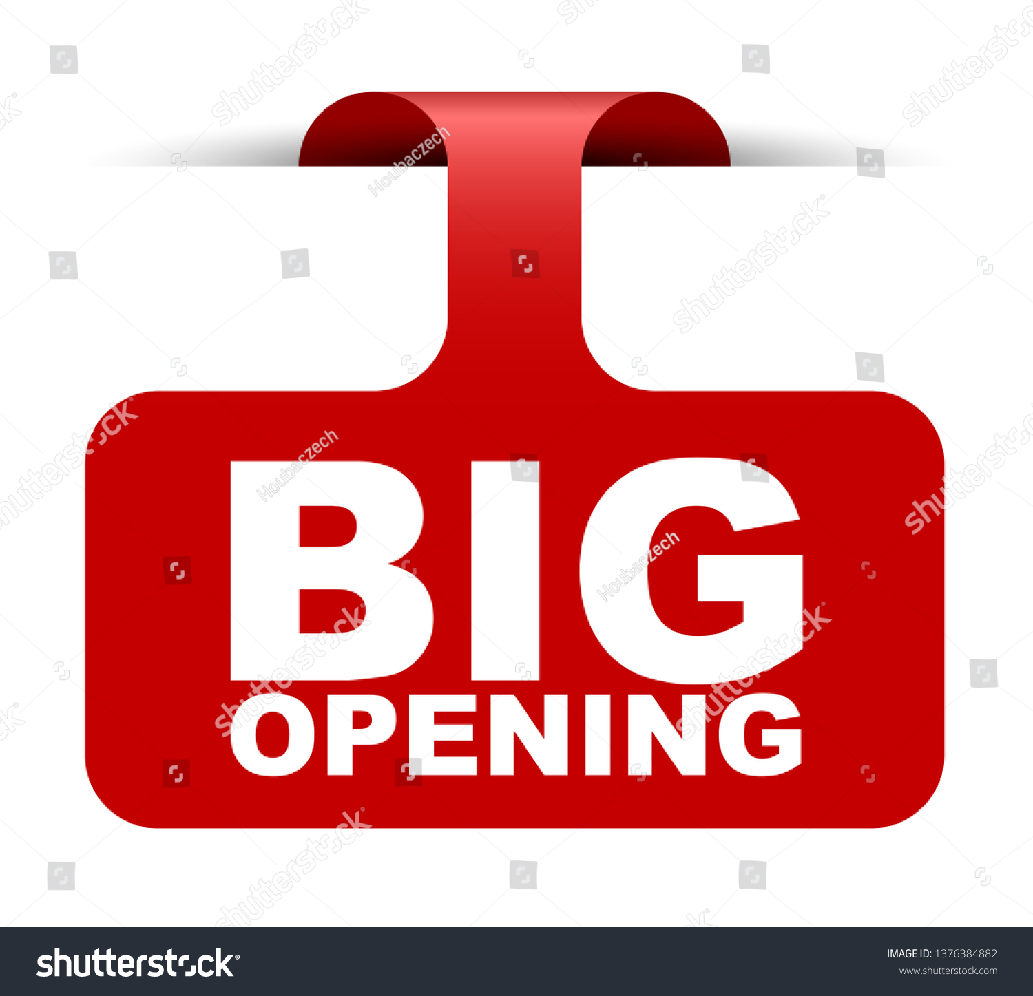 Red Vector Banner Big Opening Stock Vector (Royalty Free) 1376384882