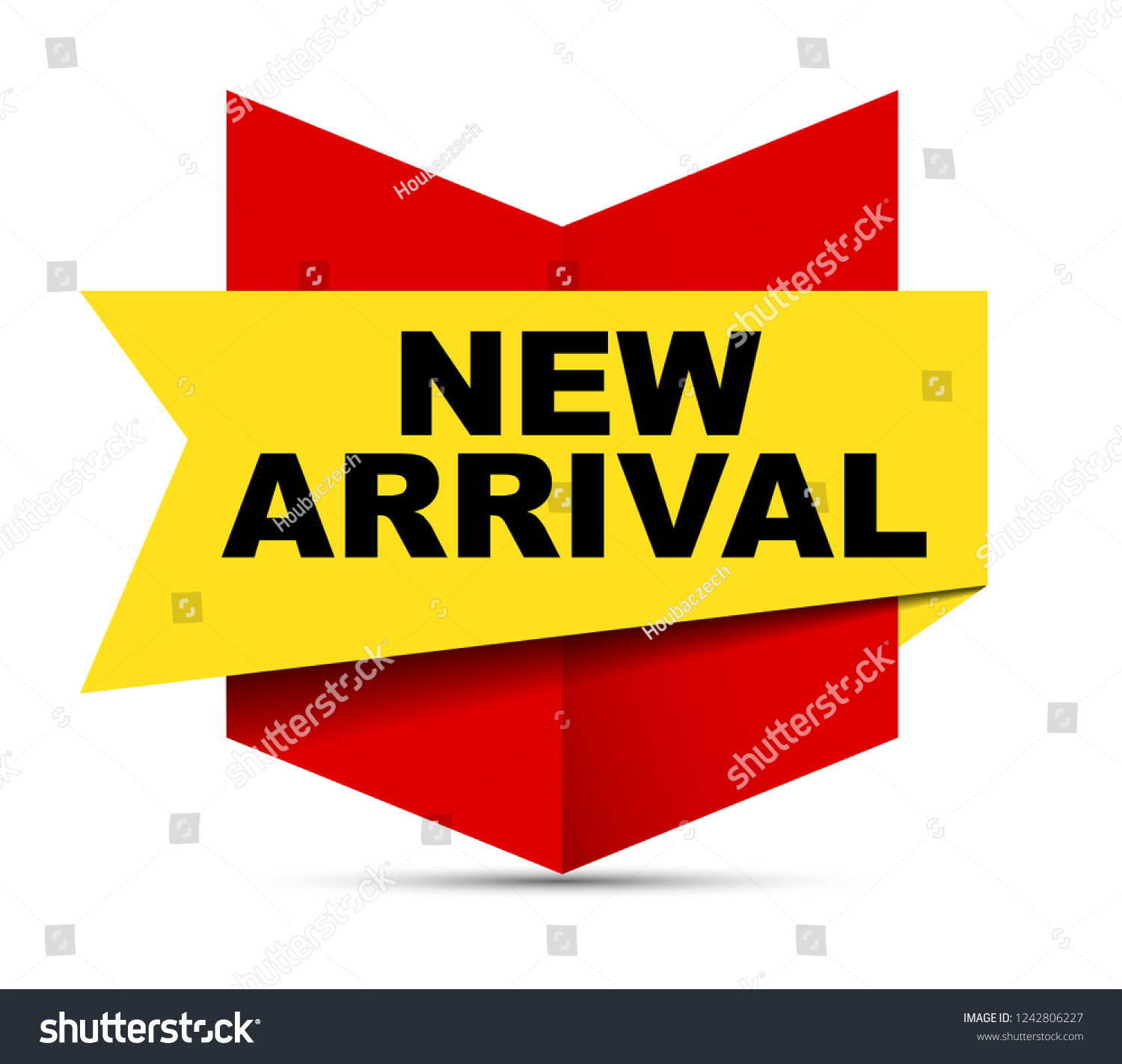 Red Vector Banner New Arrival Stock Vector (Royalty Free) 1305587644