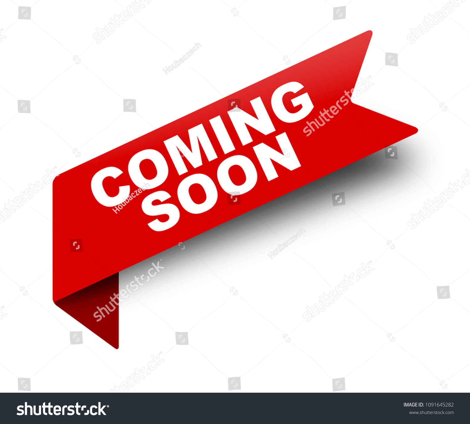SVG of red vector banner ribbon coming soon svg