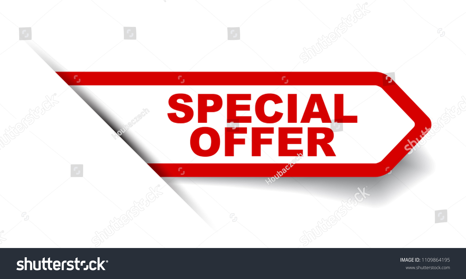 Red Vector Banner Special Offer Stock Vector (Royalty Free) 1109864195 ...