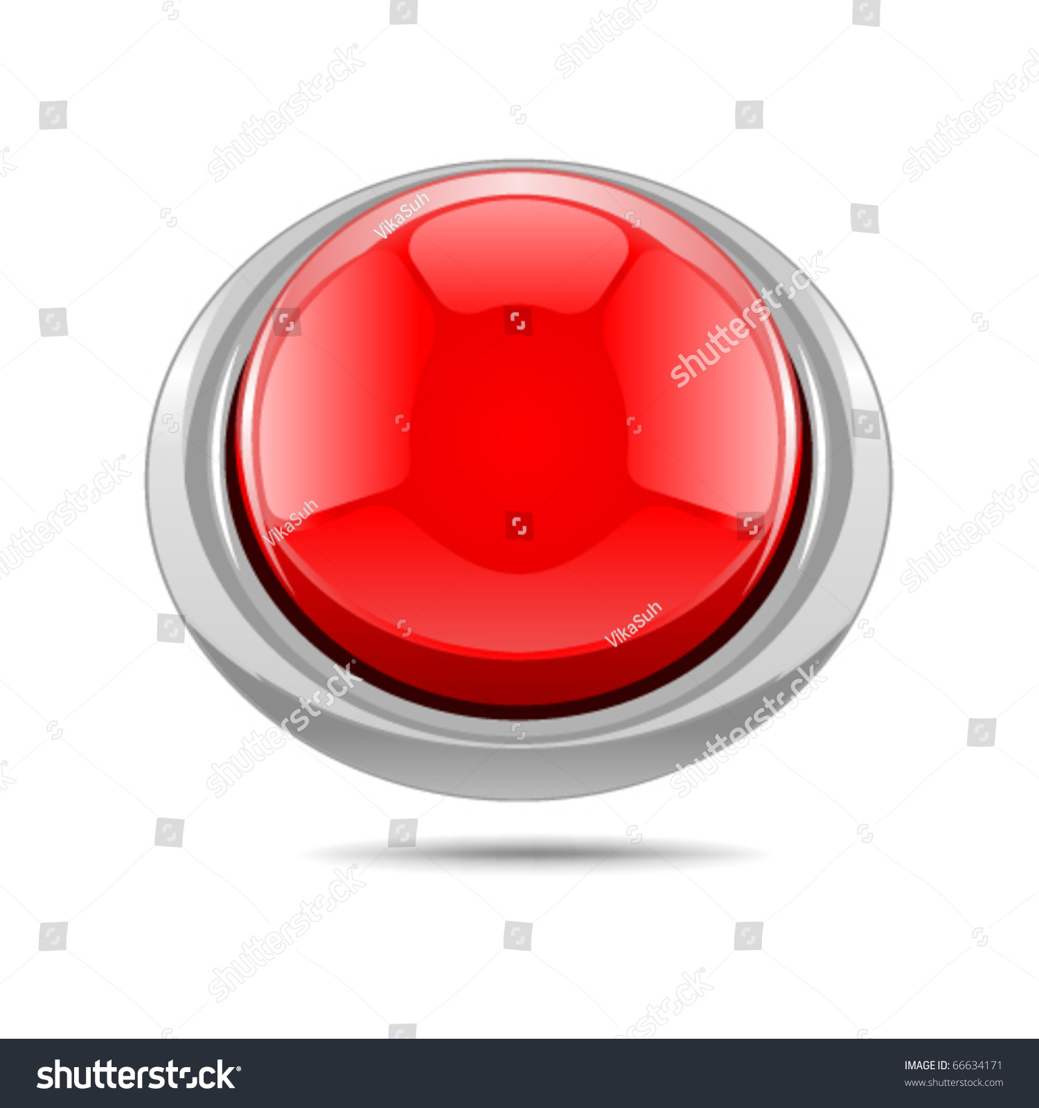 Red Vector Shiny Button - 66634171 : Shutterstock