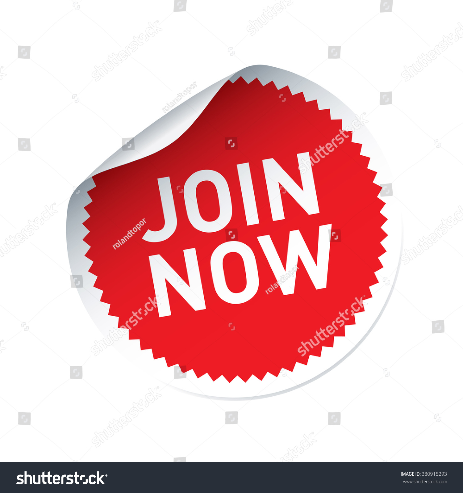 Red Vector Sticker Text Join Now: vector de stock (libre de regalías ...