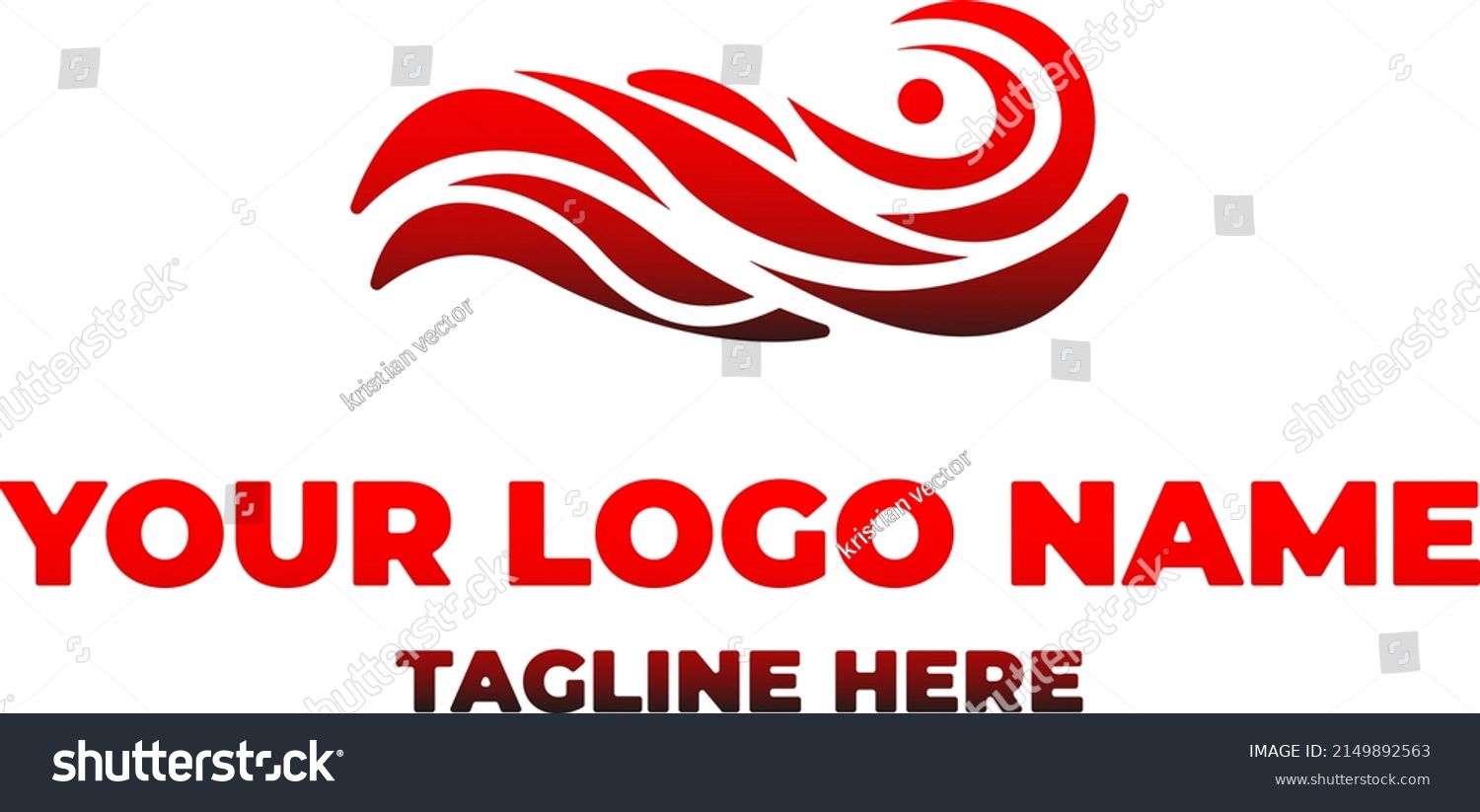 Red Wave Logo Design Template Your Stock Vector (Royalty Free