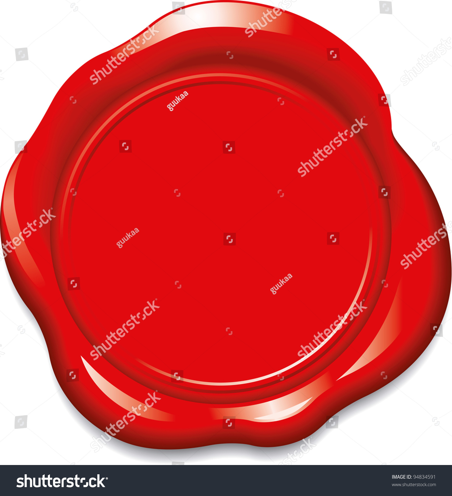 Red Wax Seal Stock Vector Illustration 94834591 : Shutterstock