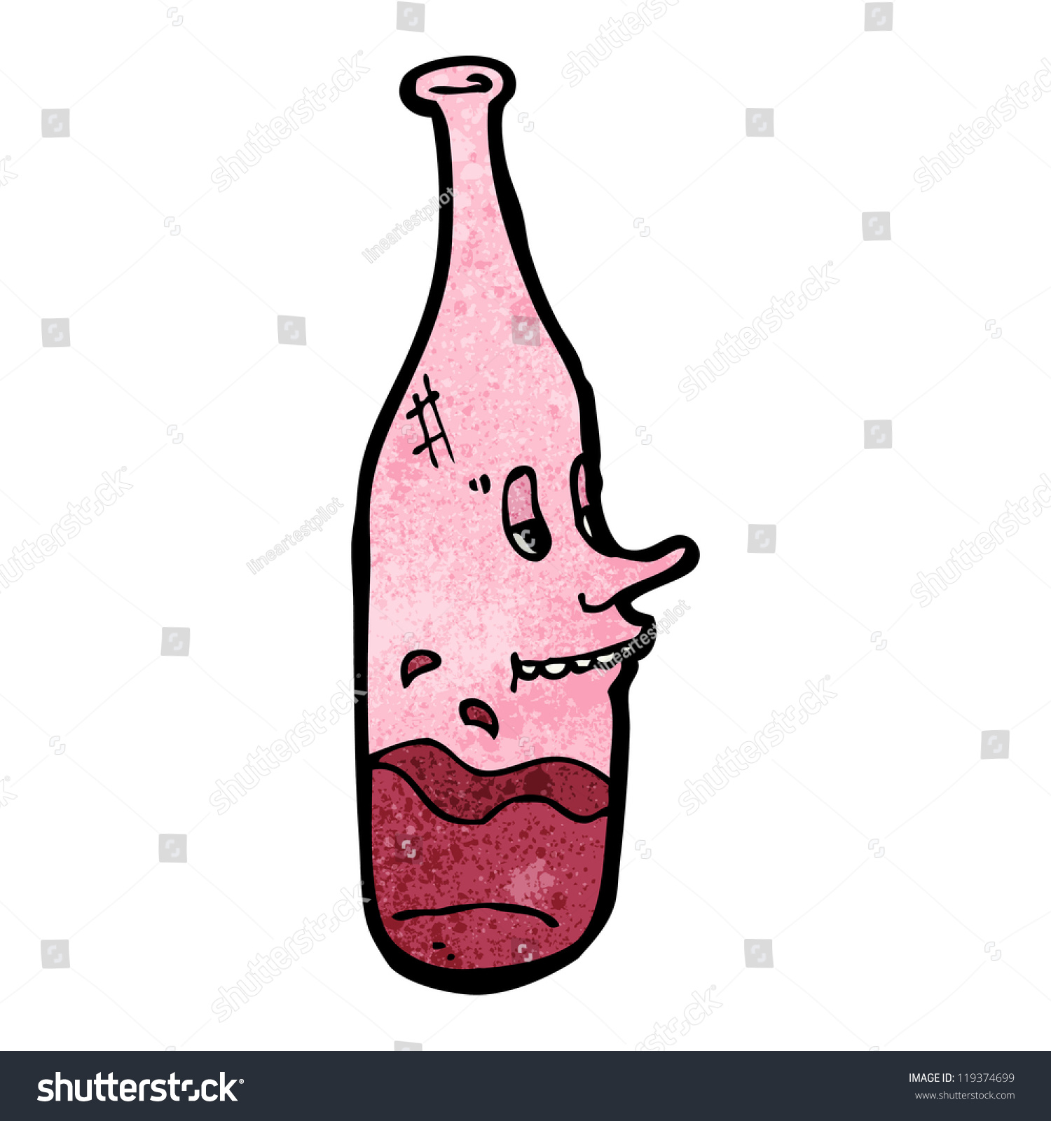 Red Wine Bottle Cartoon Stock Vector (Royalty Free) 119374699 Shutterstock