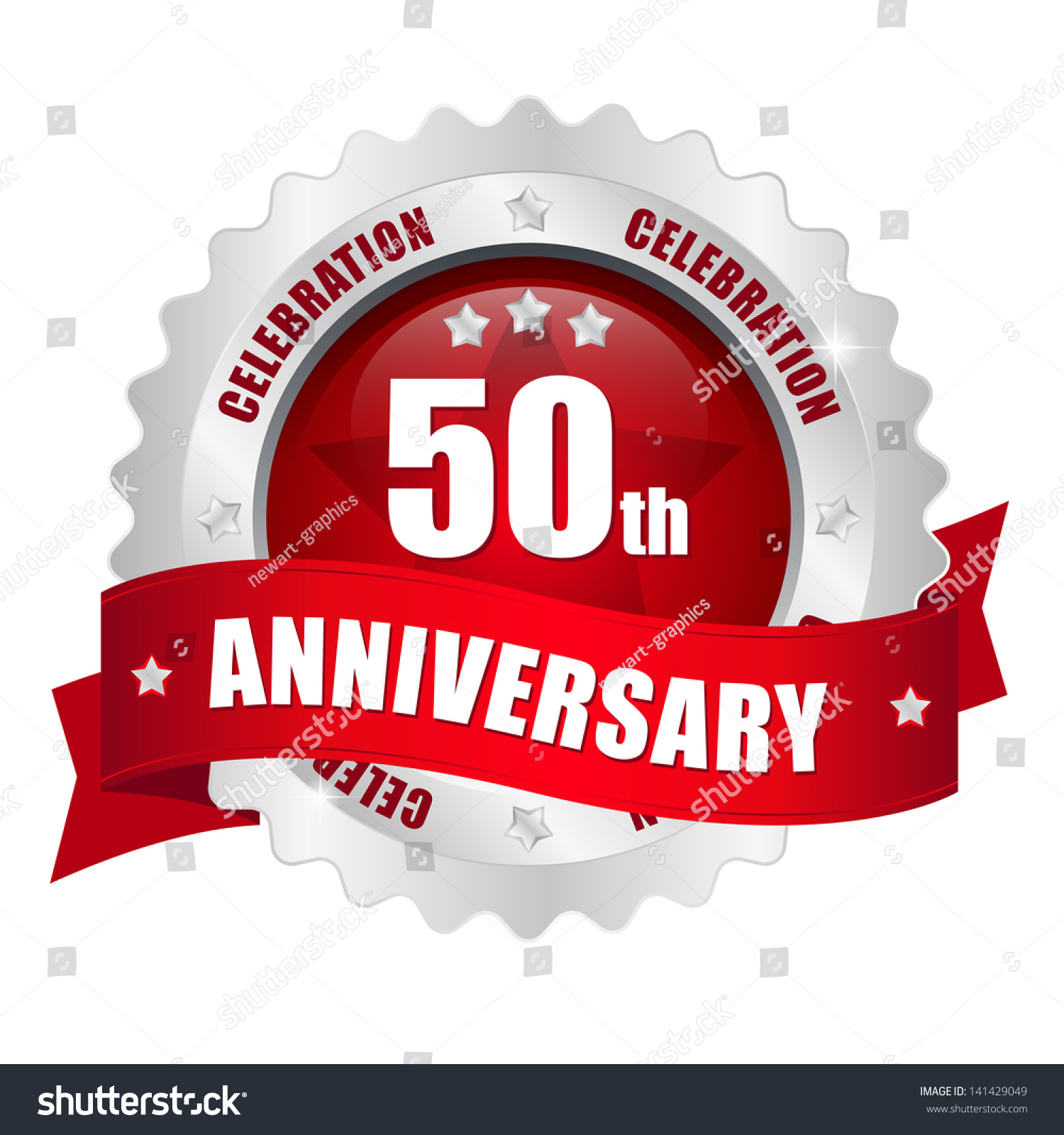 SVG of Red 50 year anniversary button svg