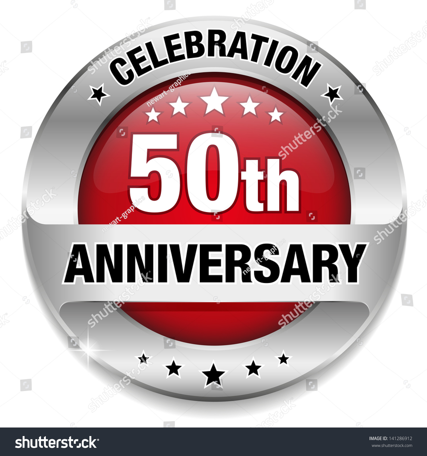 SVG of Red 50 years anniversary button svg