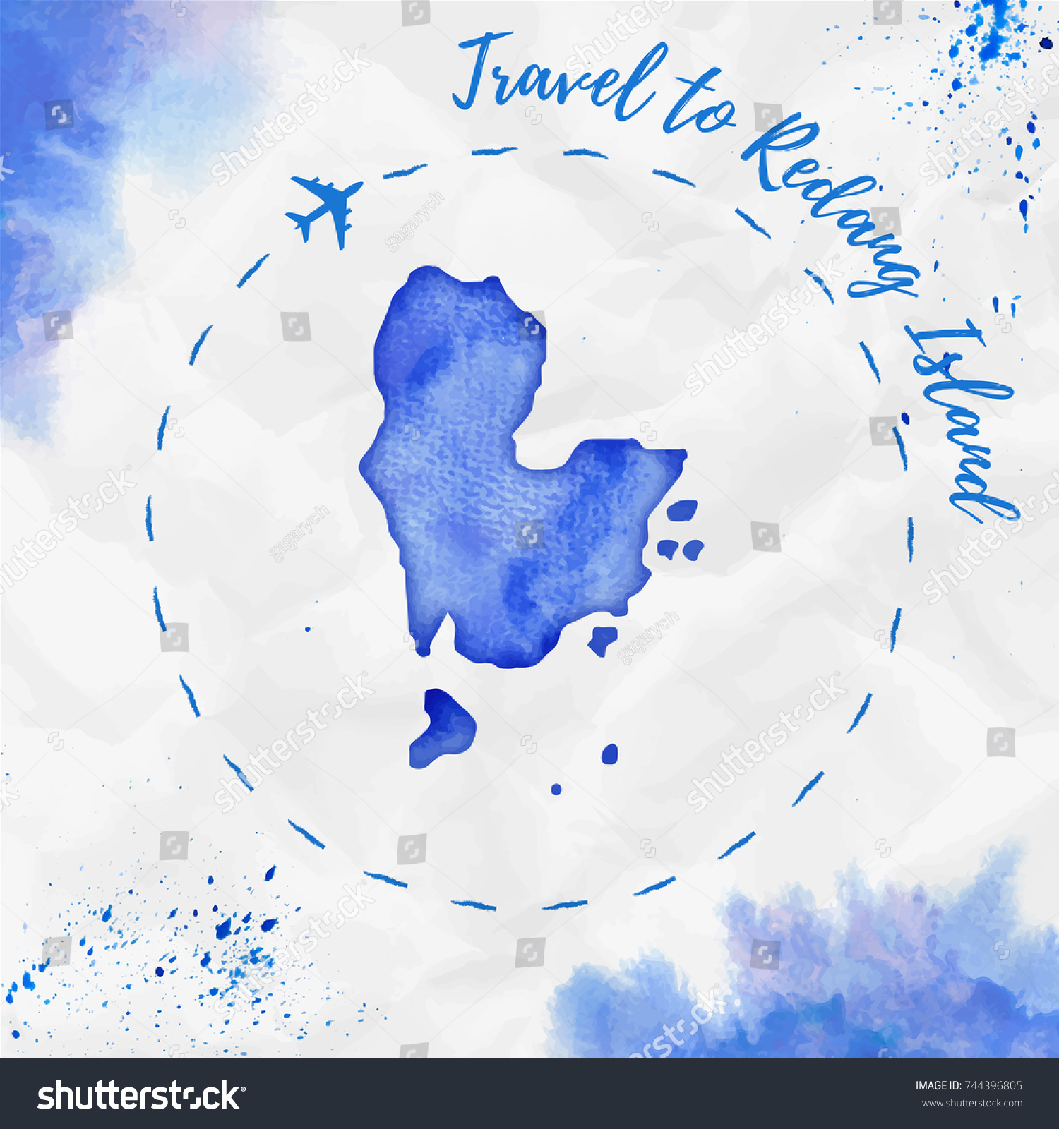 Redang Island Watercolor Island Map Blue Stock Vector (Royalty Free ...