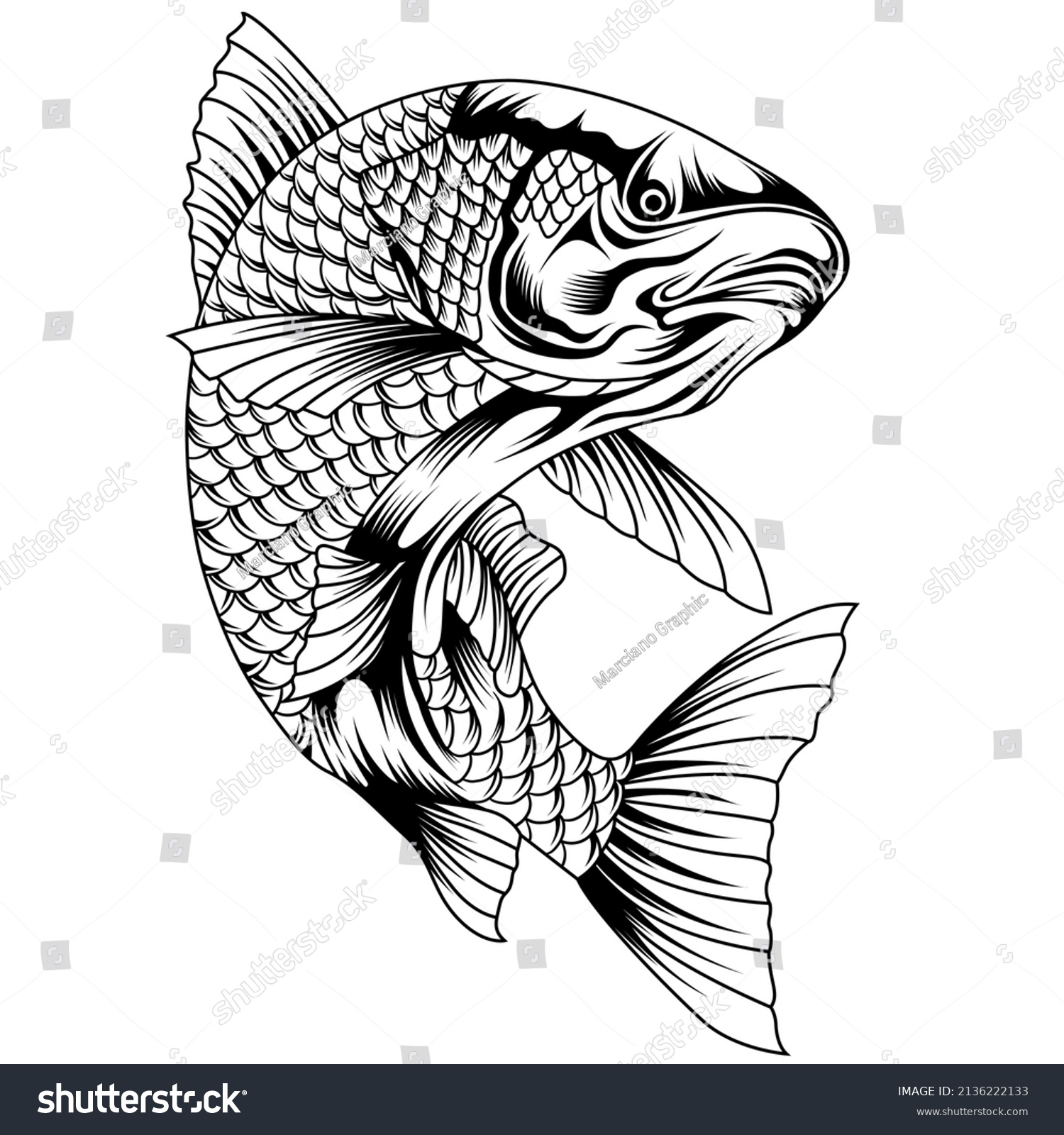 Redfish Fishing Logo Template Fresh Unique Stock Vector (Royalty Free ...