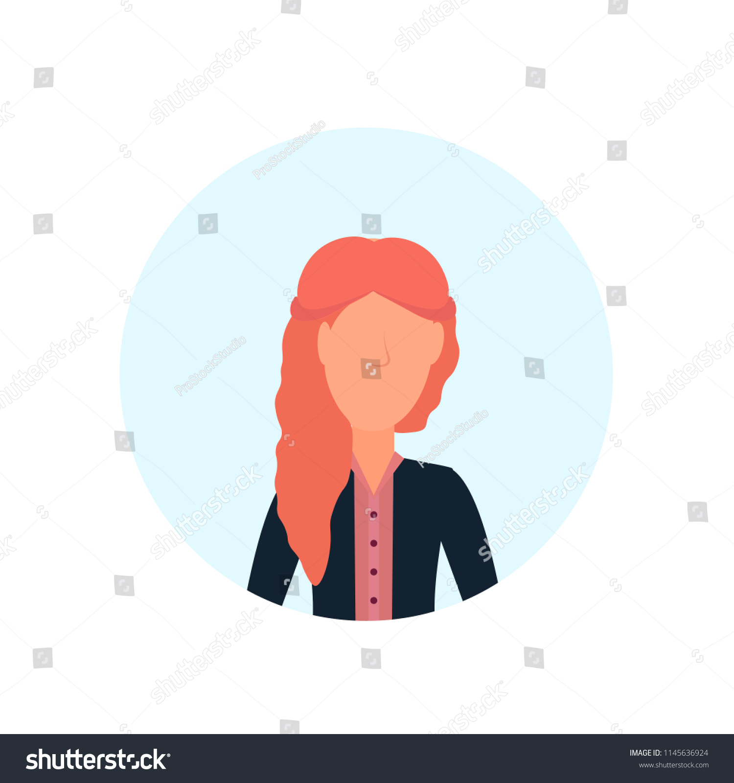 Redhead Woman Avatar Isolated Faceless Female Stock Vector Royalty Free 1145636924 Shutterstock 7981