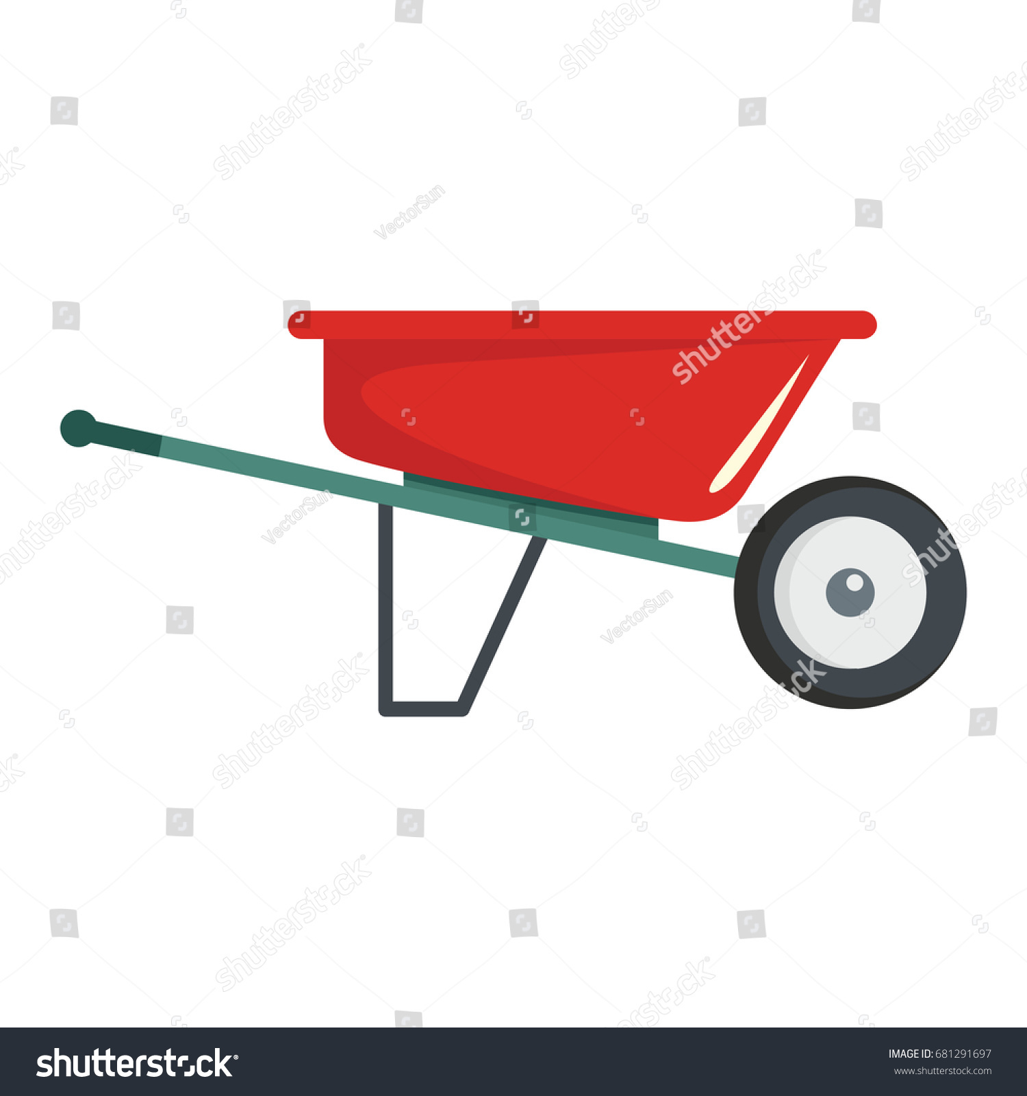 SVG of Reed wheelbarrow flat cartoon icon.   svg