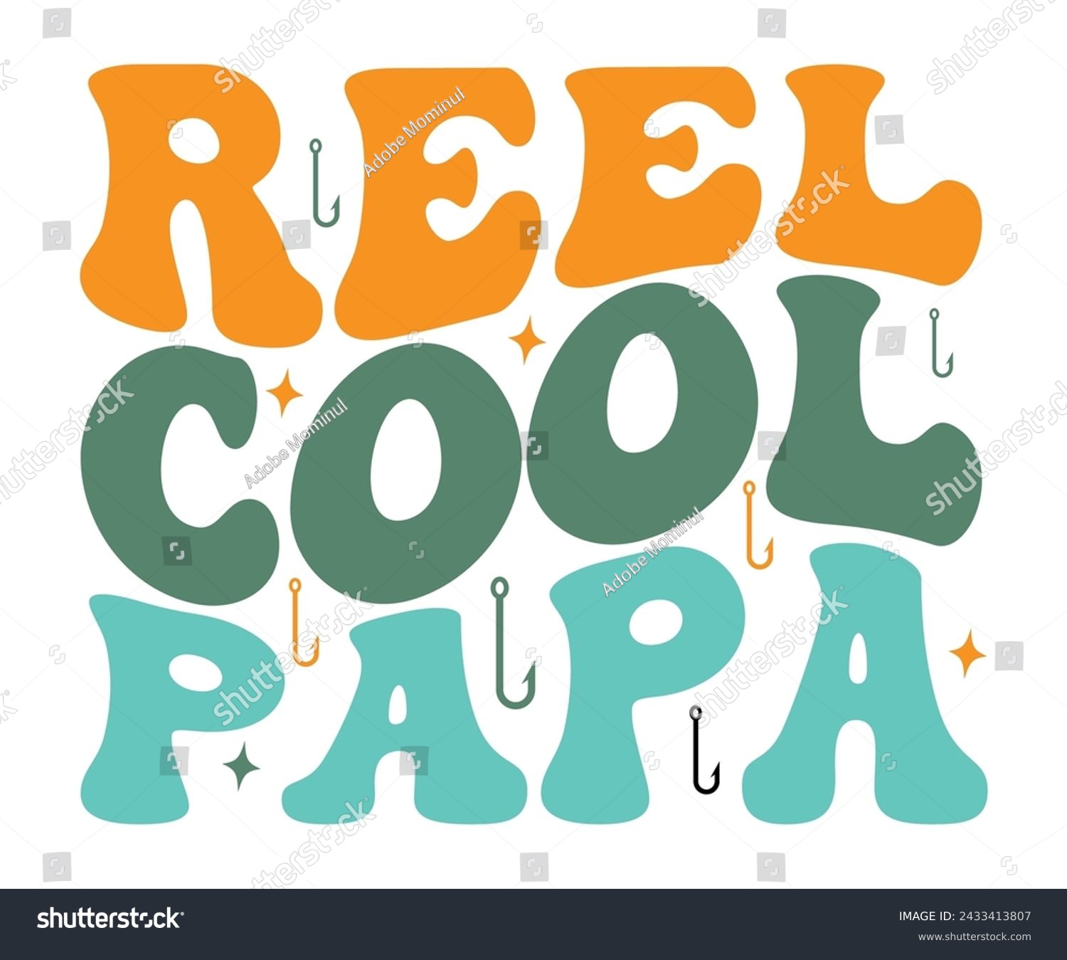 SVG of Reel Cool Papa Retro Groovy,Fishing Svg,Fishing Quote Svg,Fisherman Svg,Fishing Rod,Dad Svg,Fishing Dad,Father's Day,Lucky Fishing Shirt,Cut File,Commercial Use svg