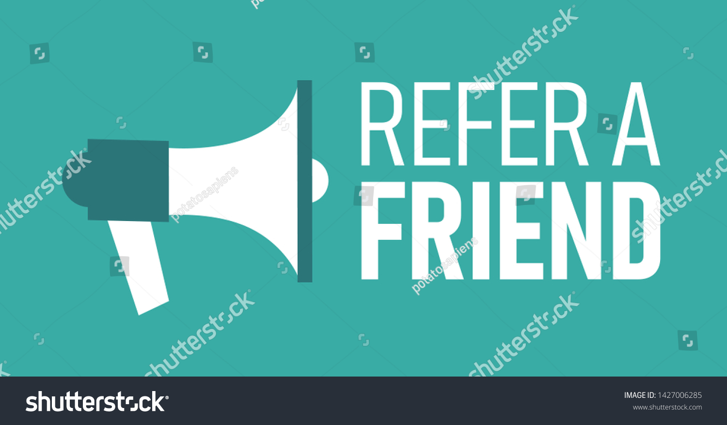 Refer Friend Text Megaphone Icon Symbol Stock Vector (Royalty Free ...