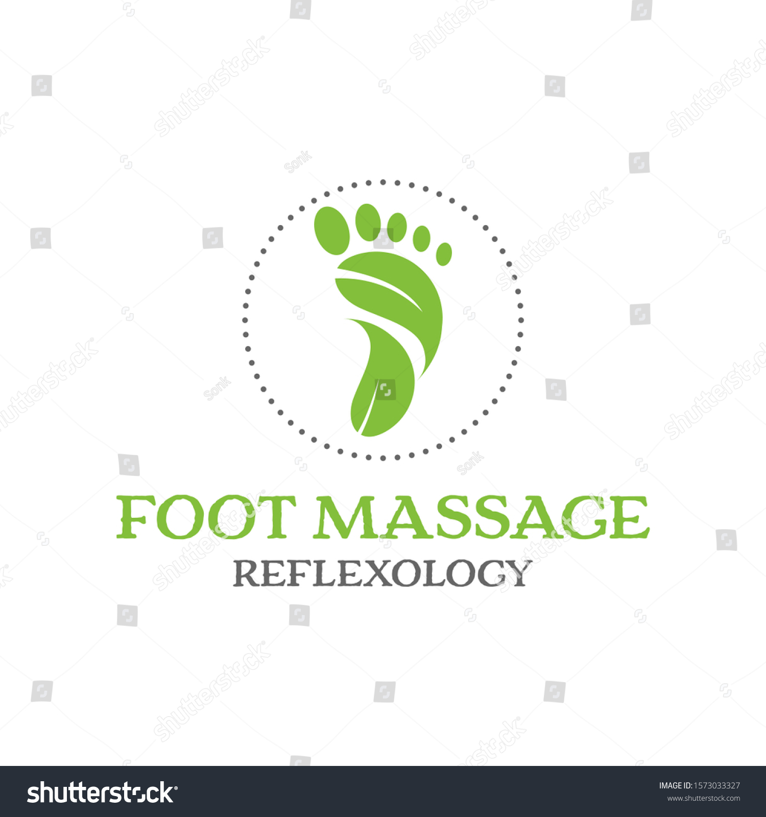 Reflexology Logo Design Foot Leaf Vector Vector De Stock Libre De