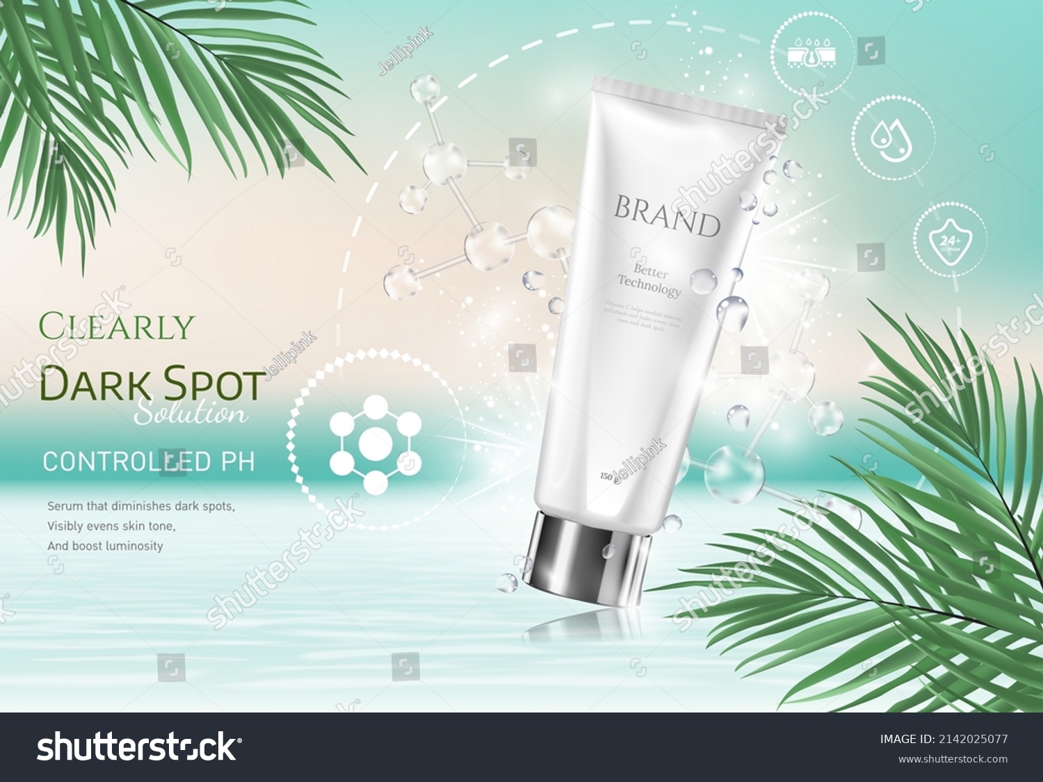 Refreshing Tropical Leaves Luxury Skin Care Stock Vector (Royalty Free ...