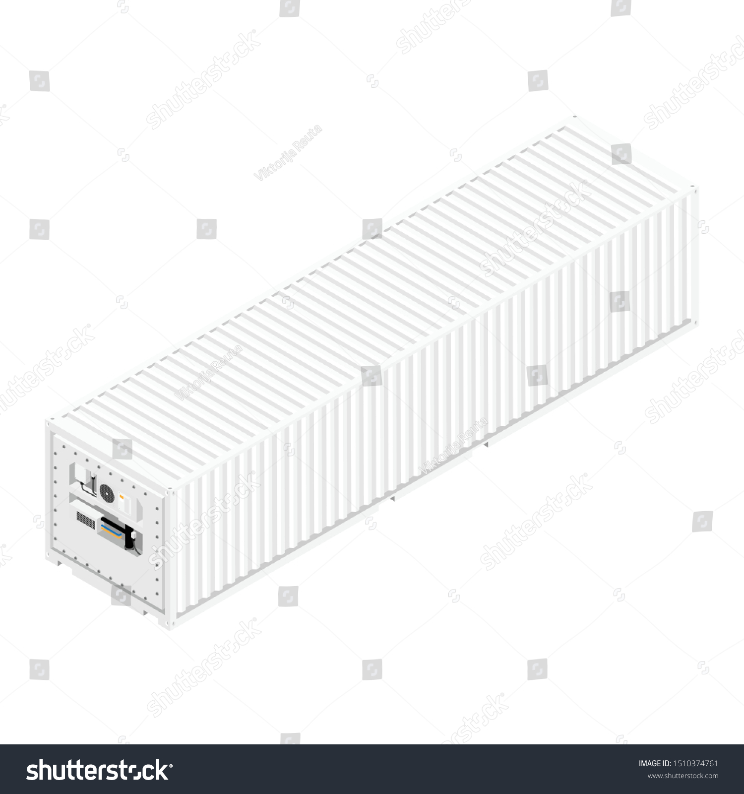 Refrigerated Container Isometric View Isolated On Stock Vector (Royalty ...